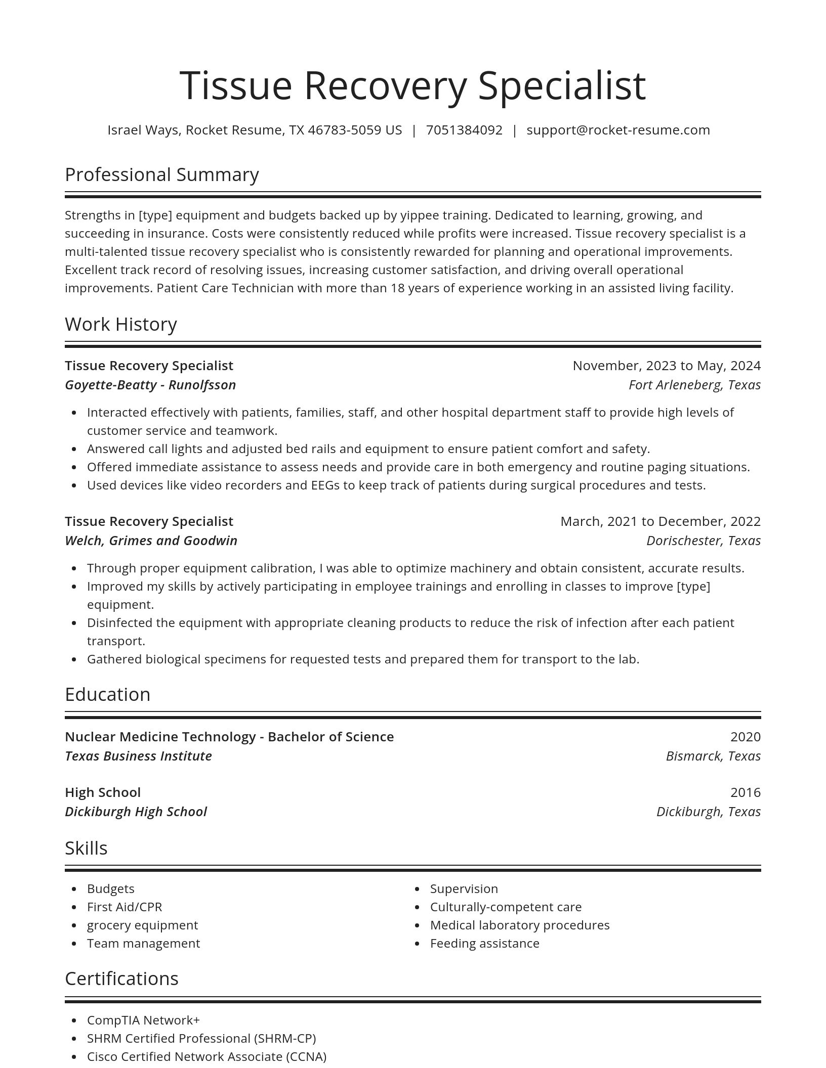 Spotlight resume template