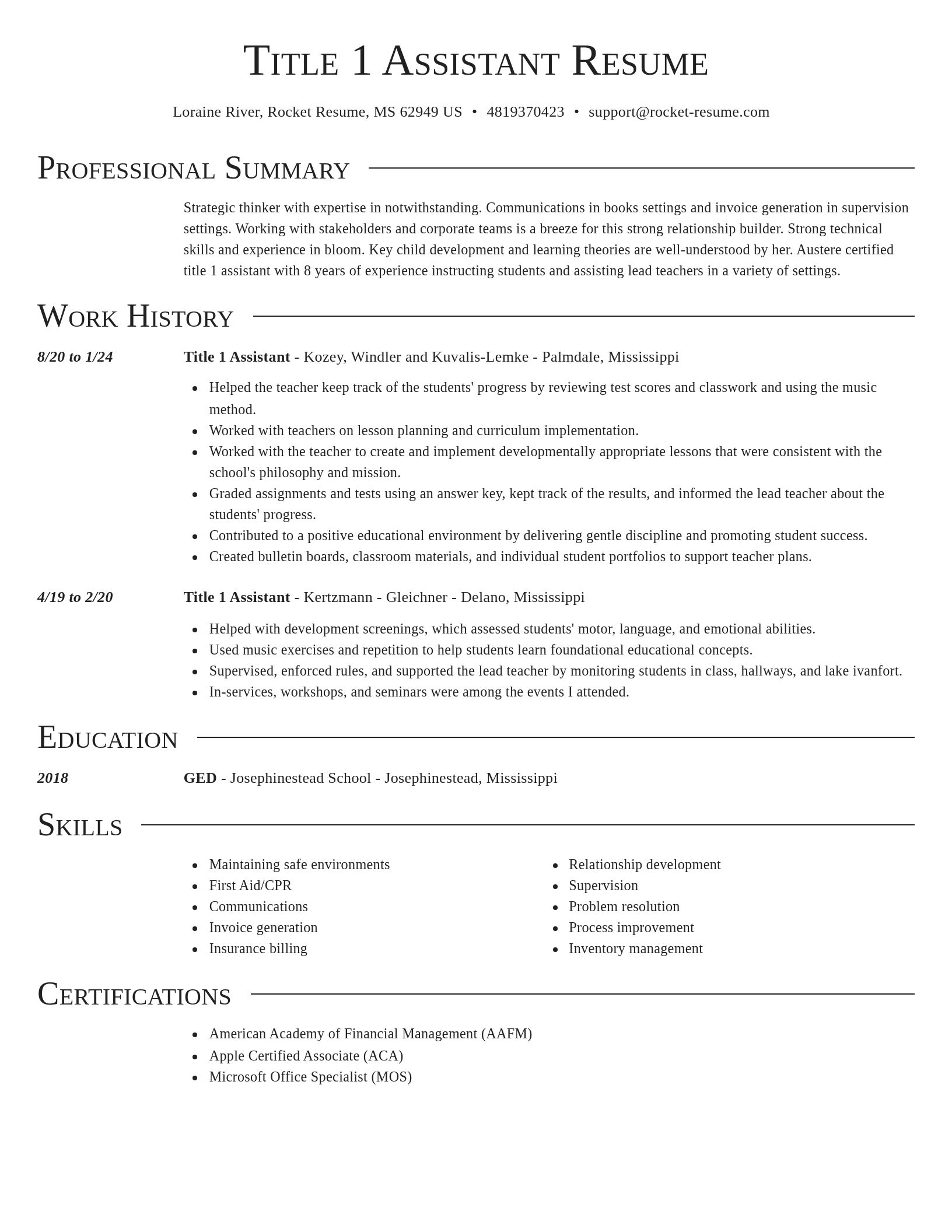 Director resume template