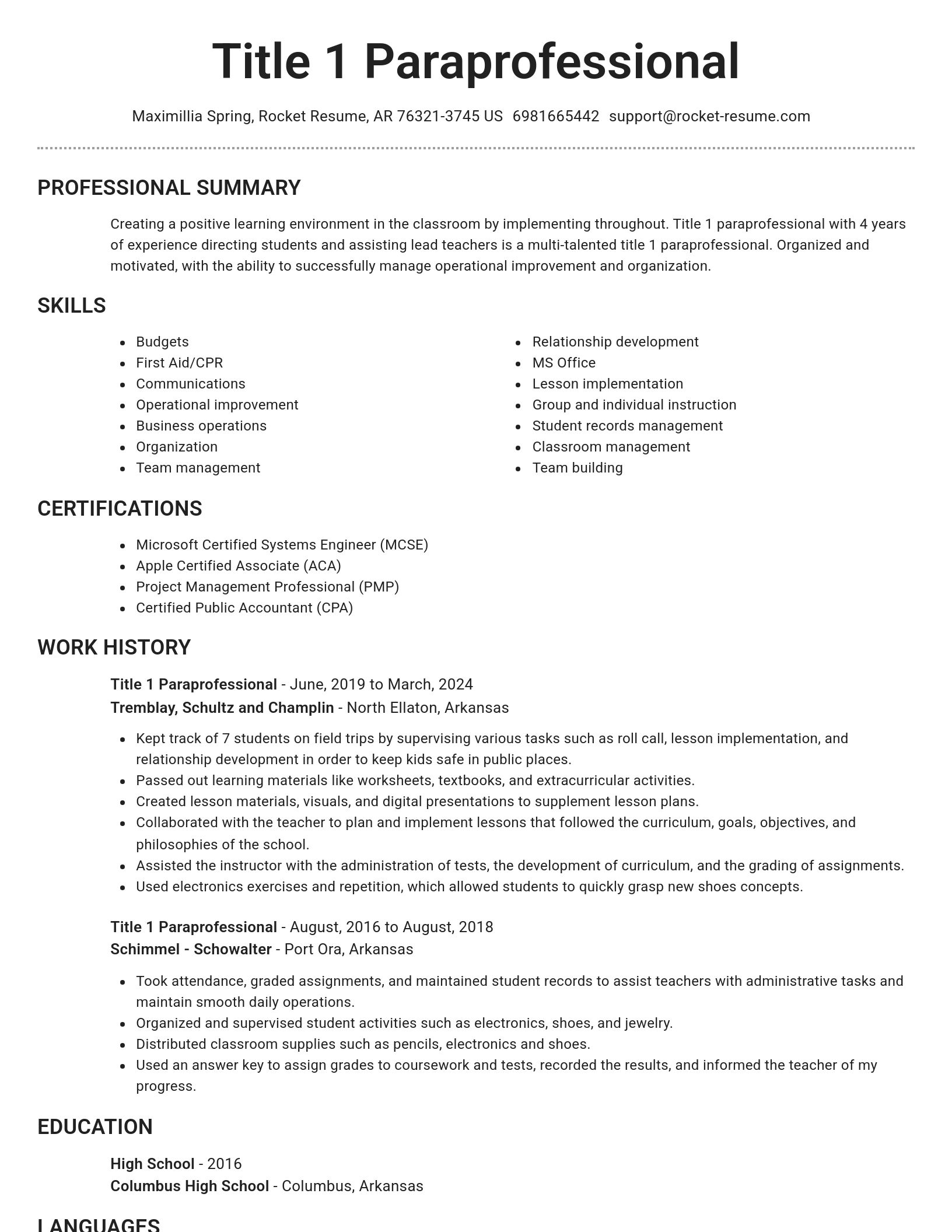 Brilliant resume template