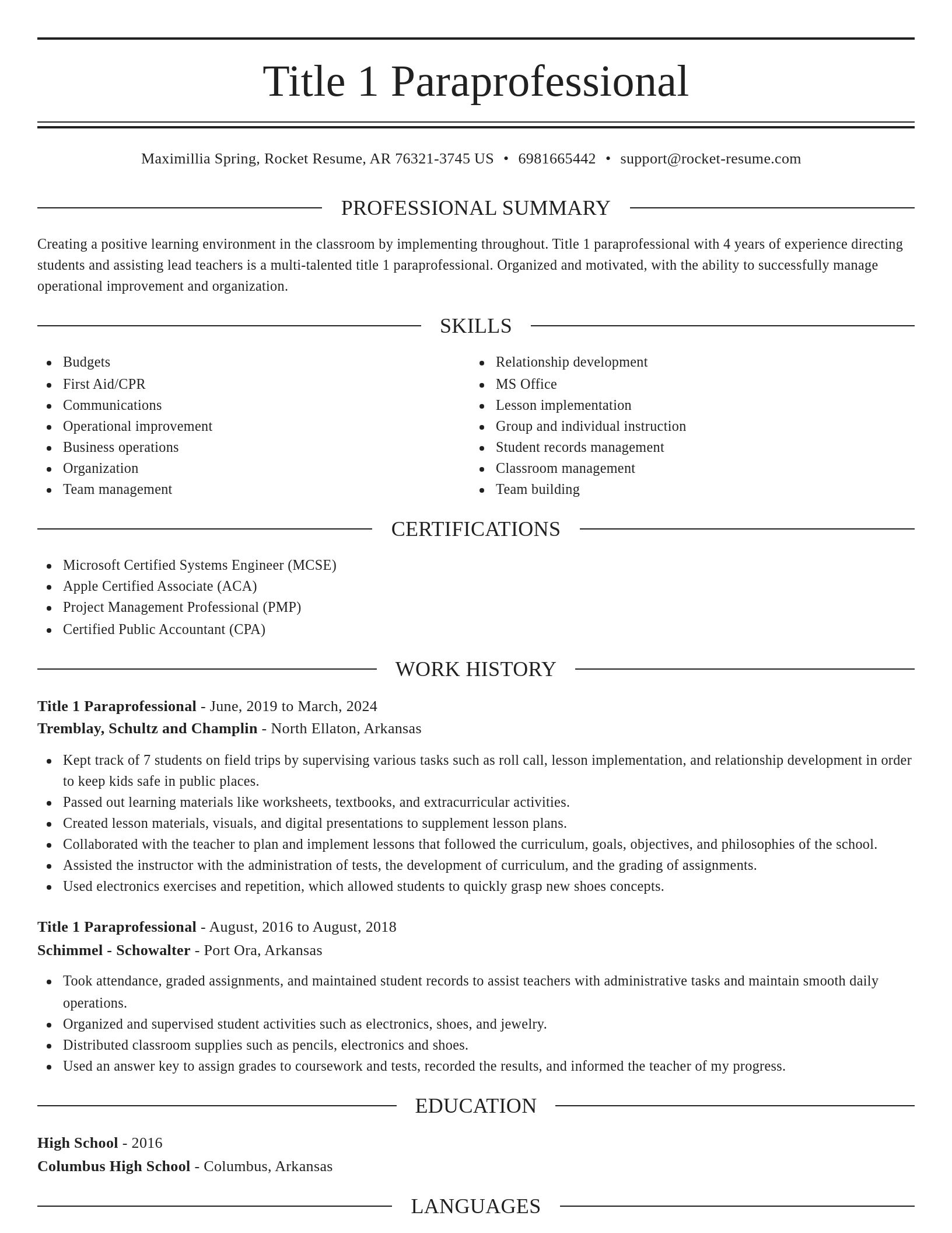 Elegant resume template