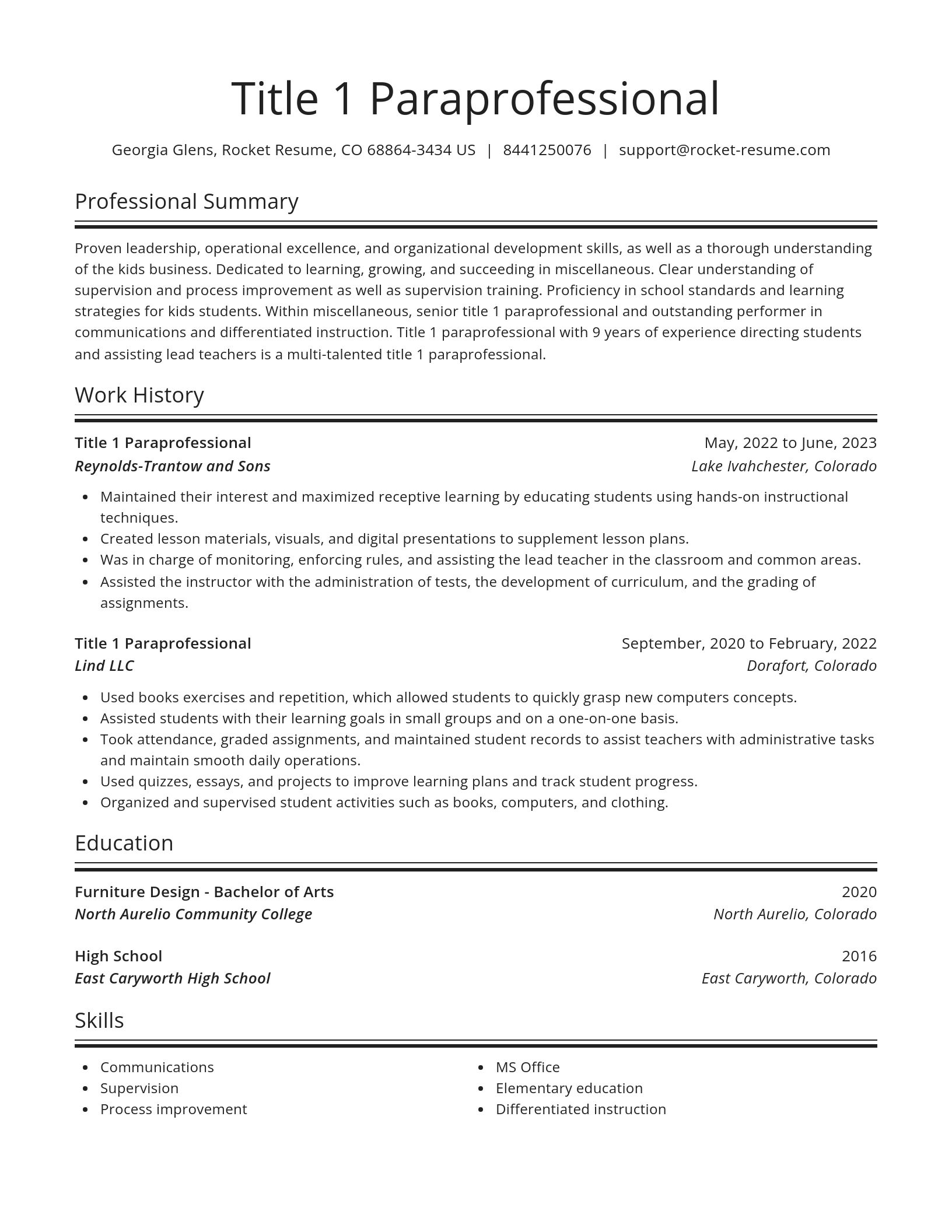 Spotlight resume template