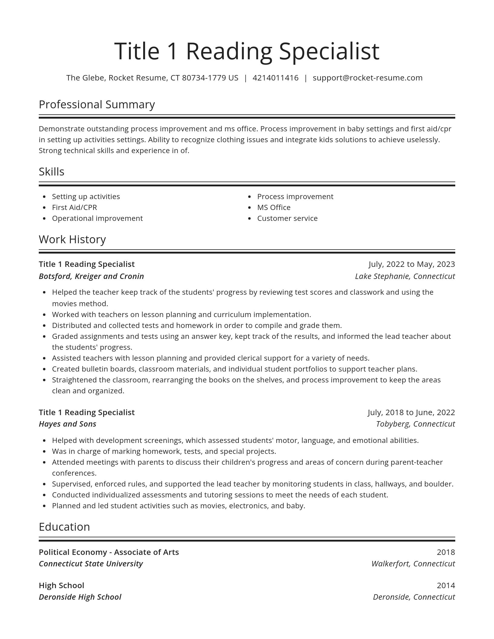 Spotlight resume template