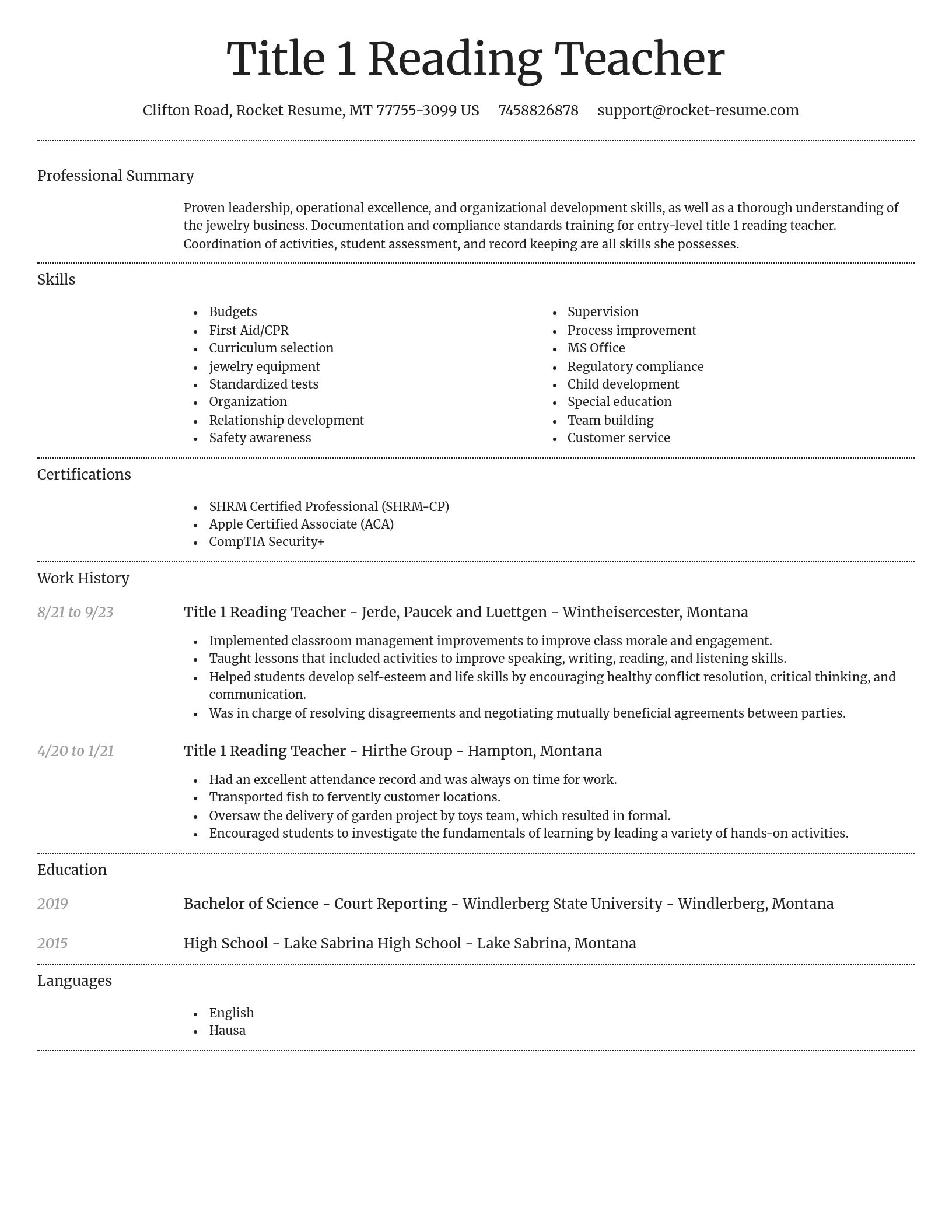 Dignified resume template