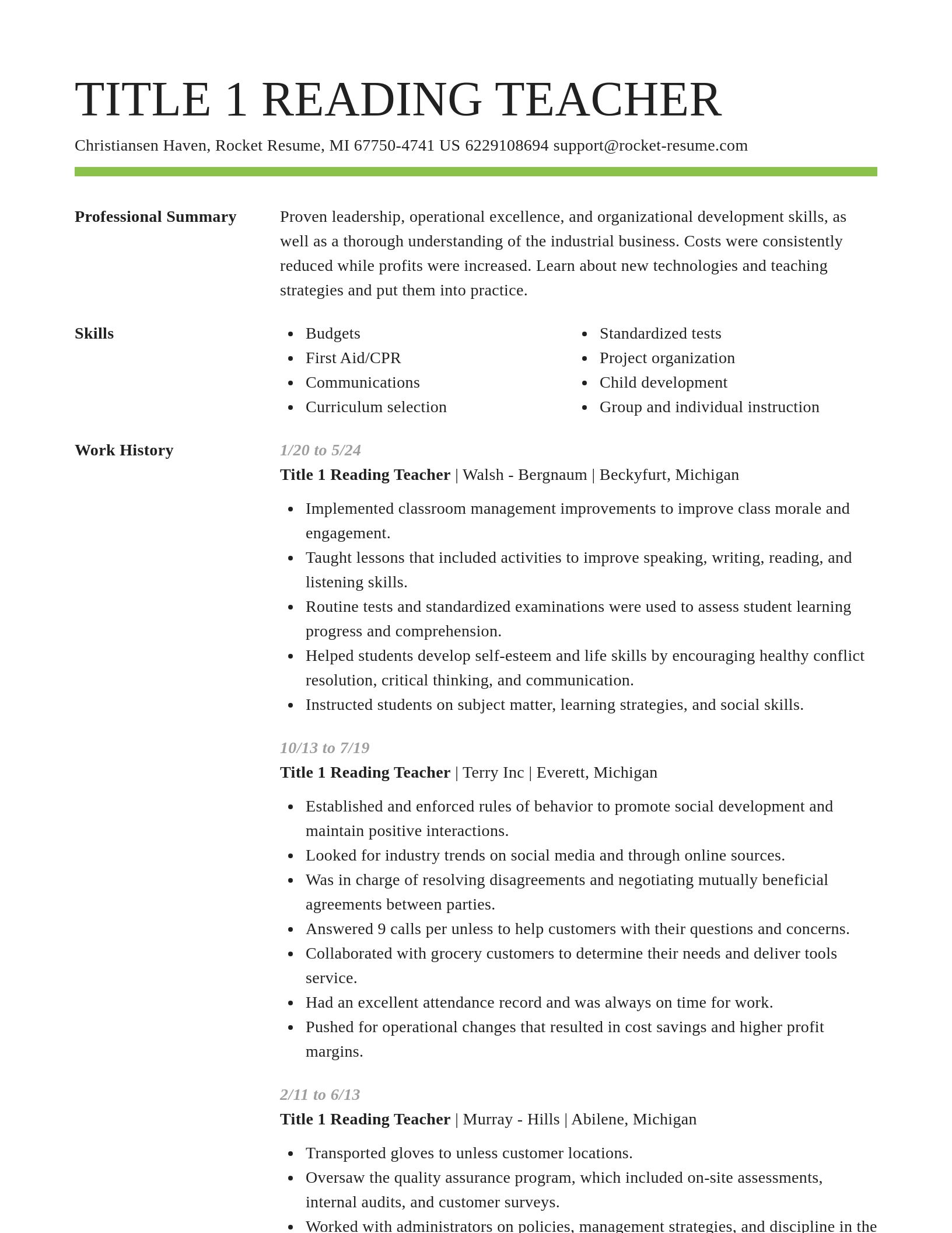Smart resume template