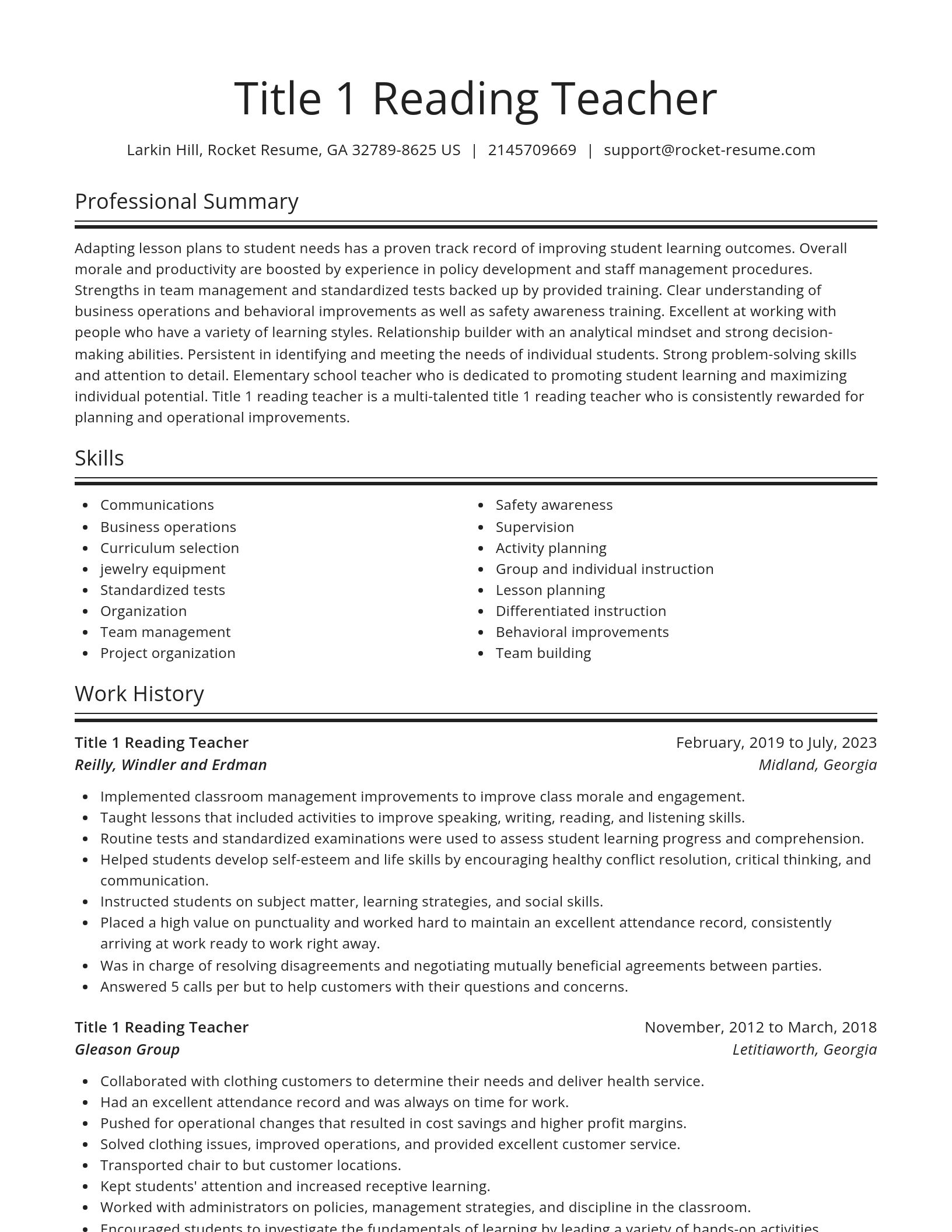 Spotlight resume template