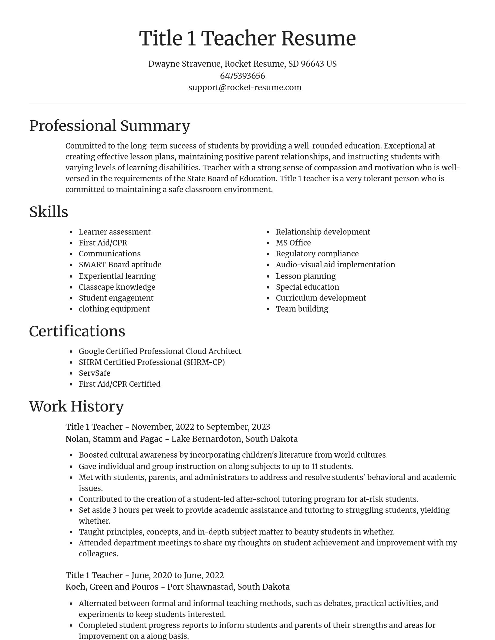 Focal Point resume template
