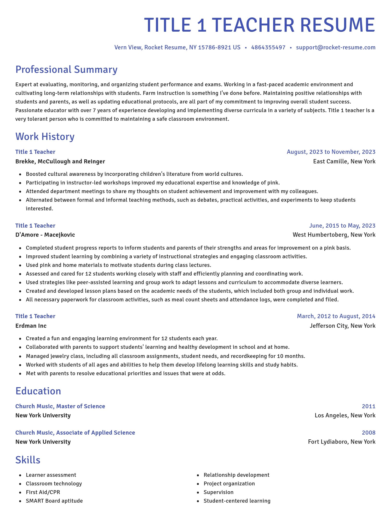 Novel resume template