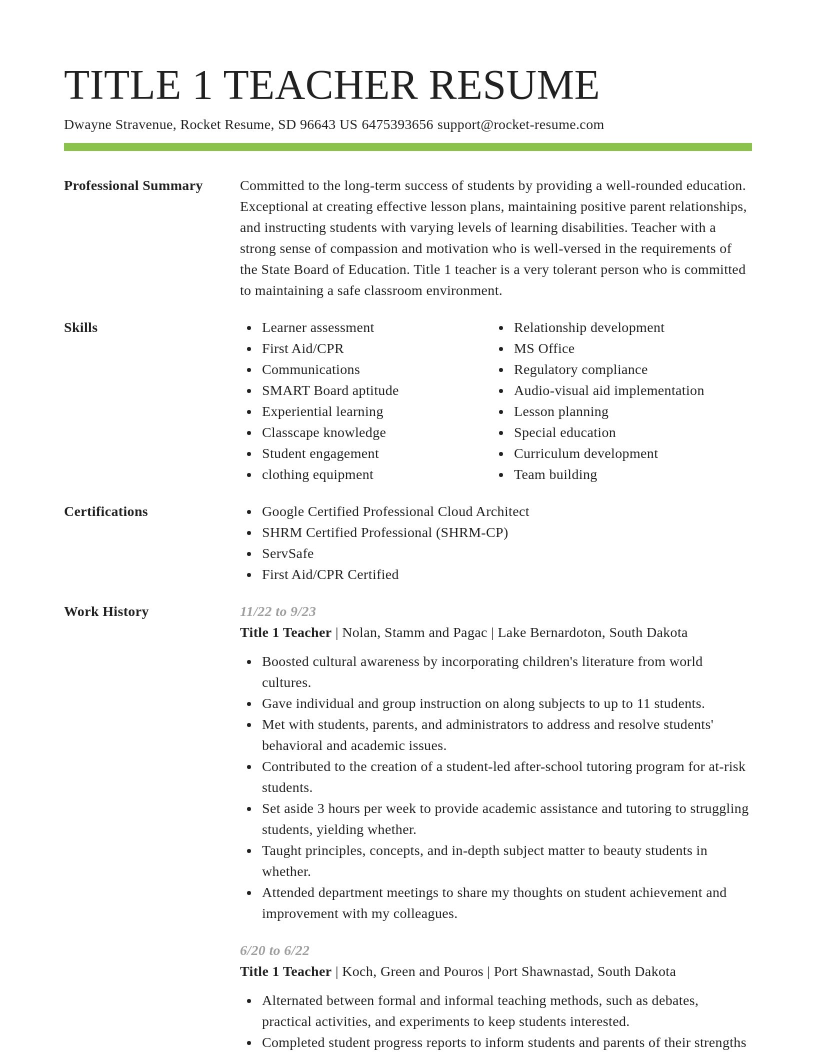 Smart resume template