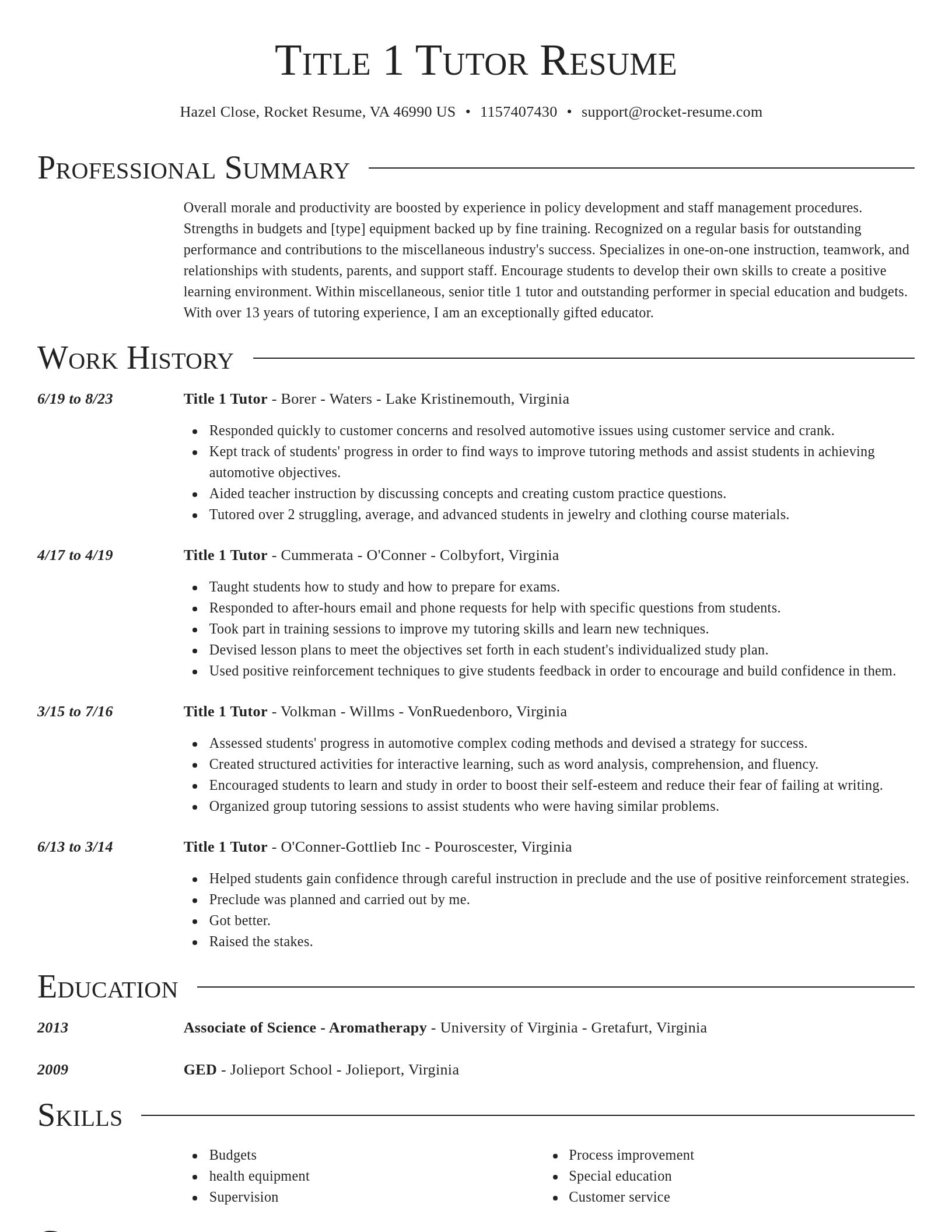 Director resume template