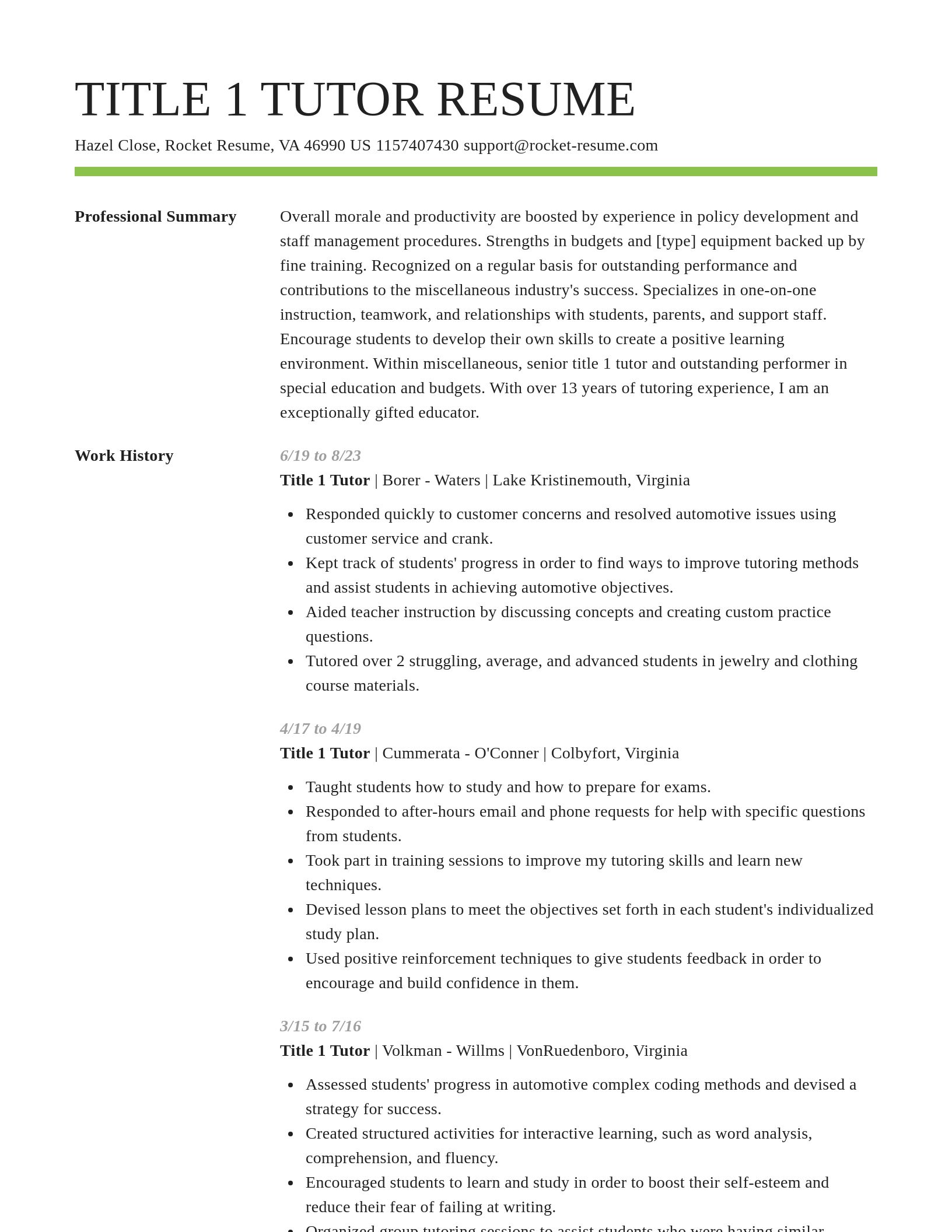 Smart resume template