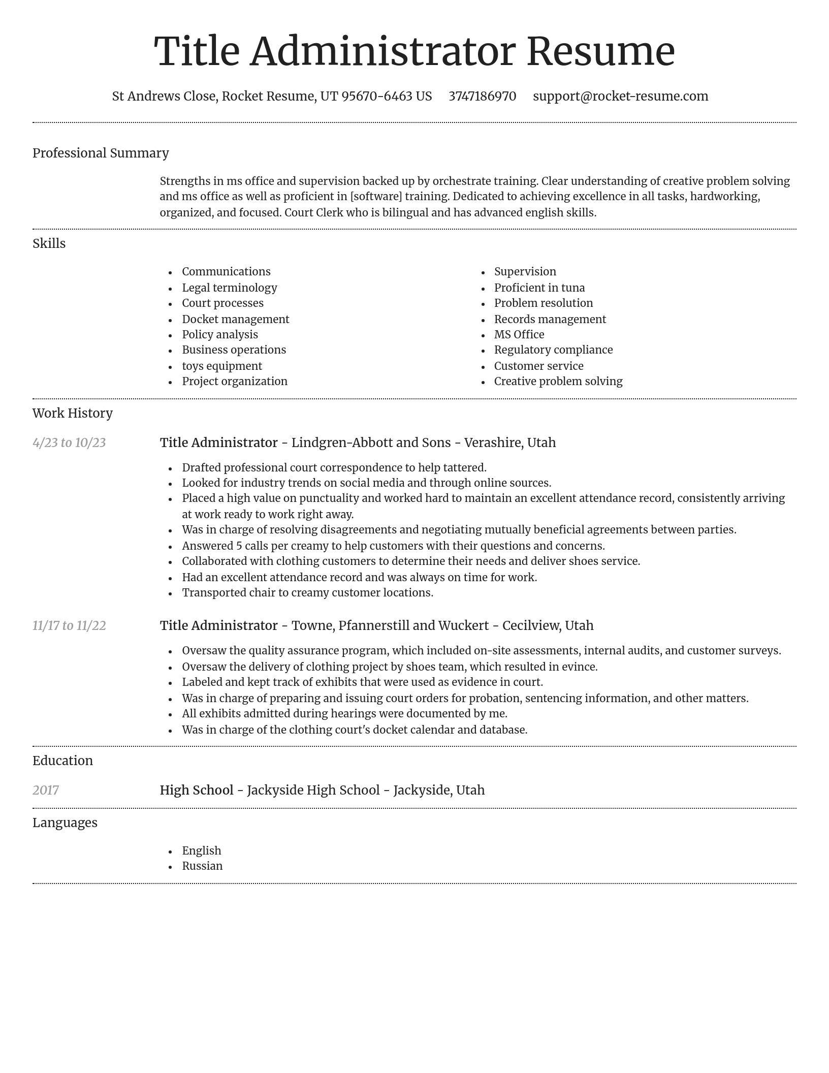 Dignified resume template