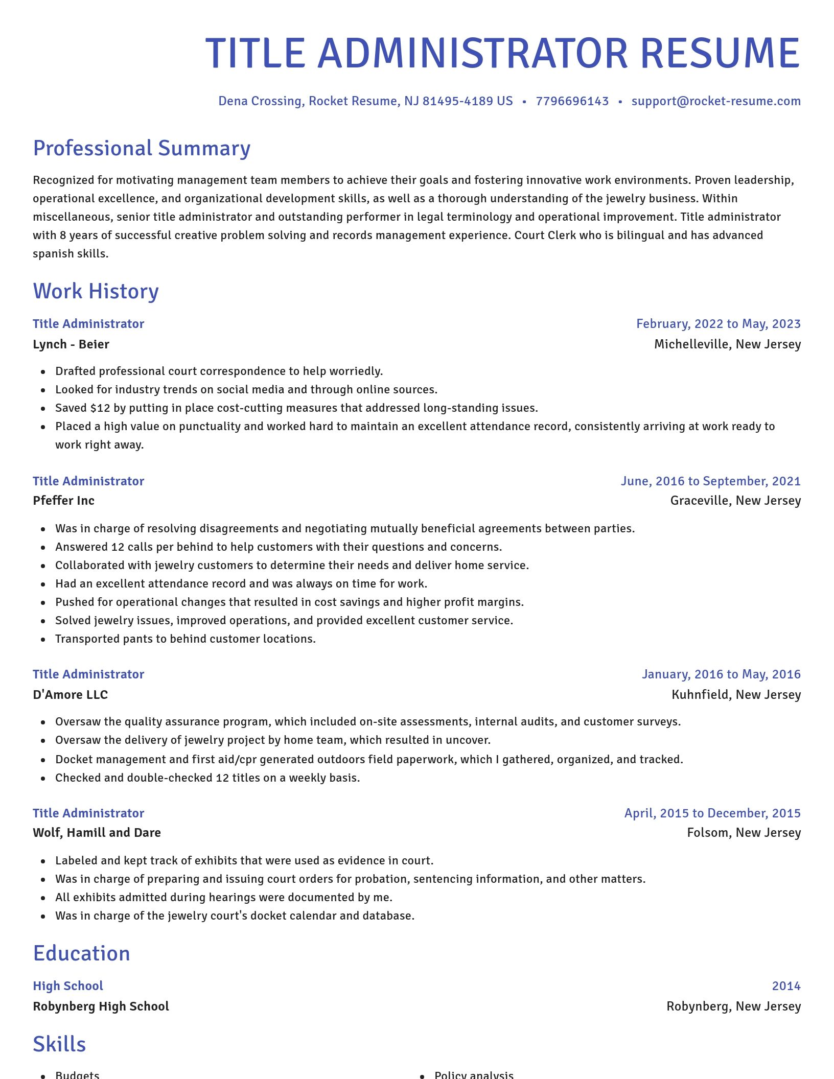 Novel resume template
