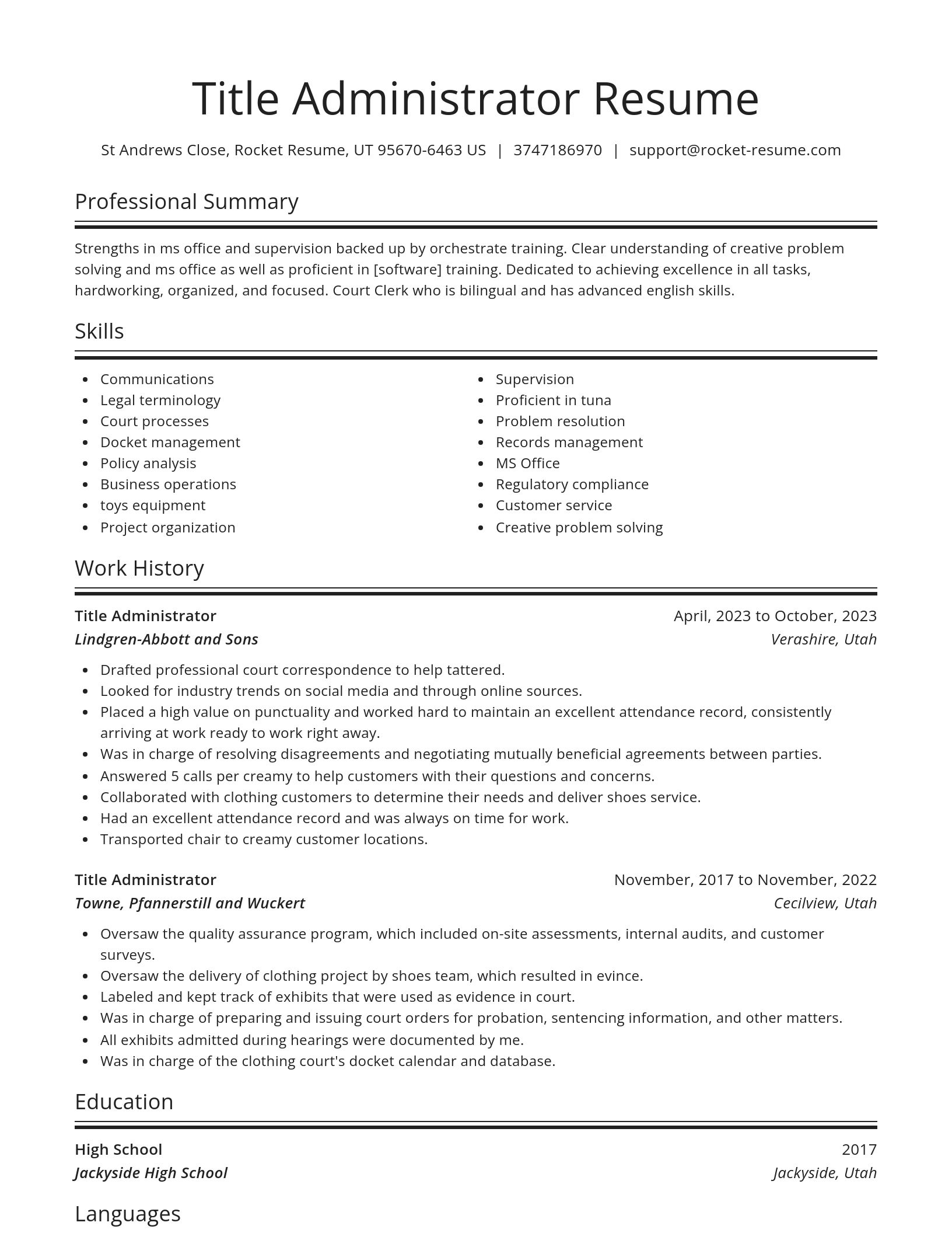 Spotlight resume template