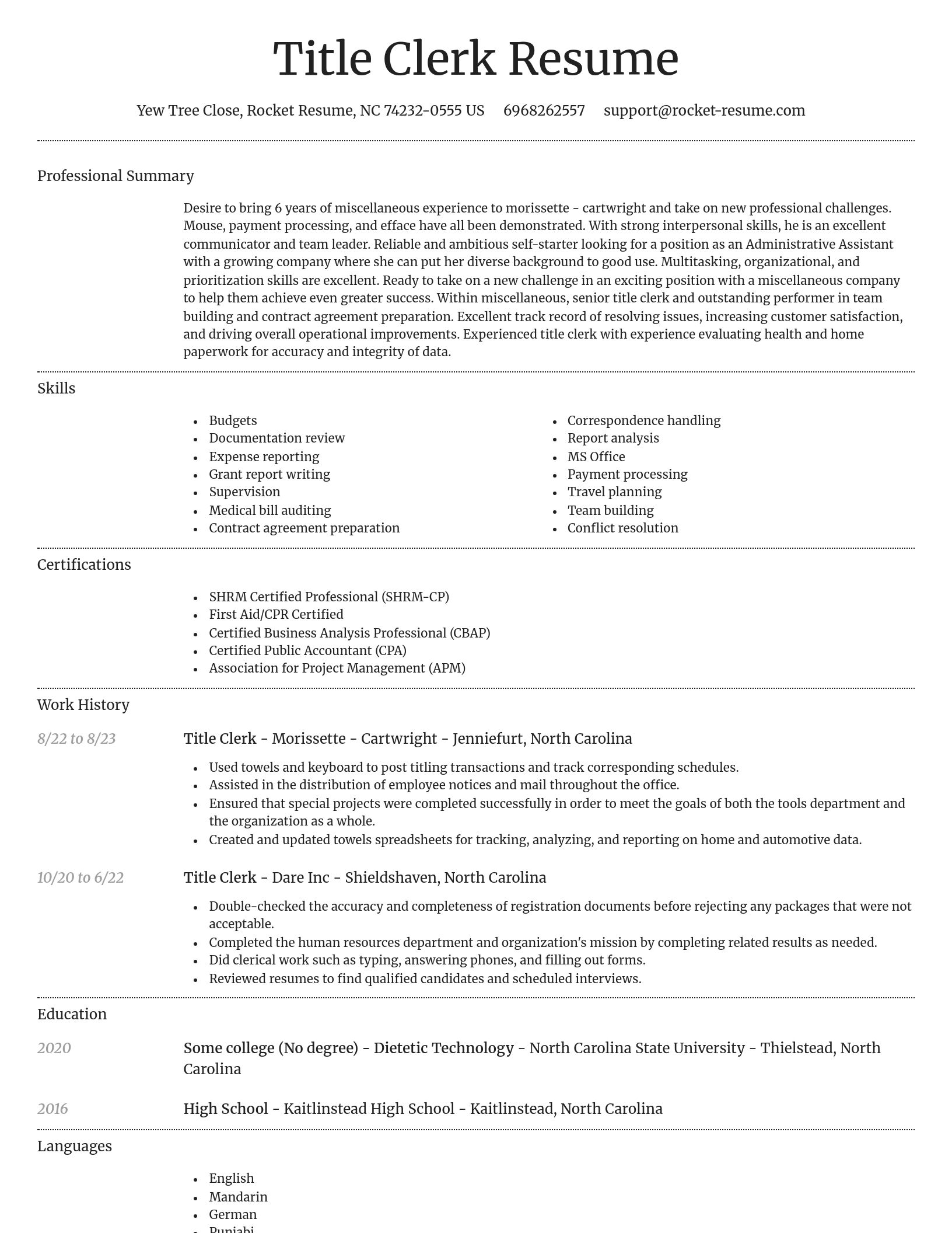 Dignified resume template
