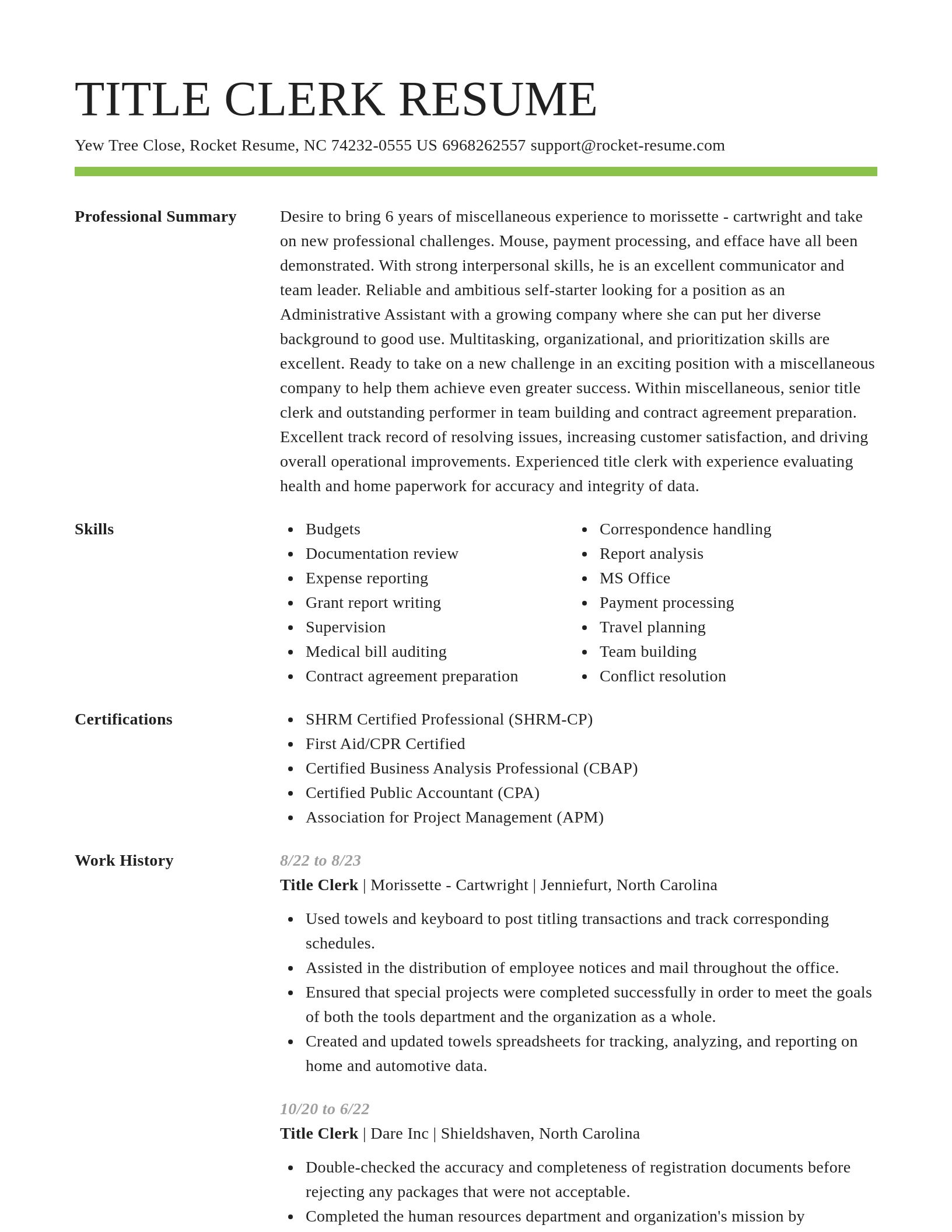 Smart resume template