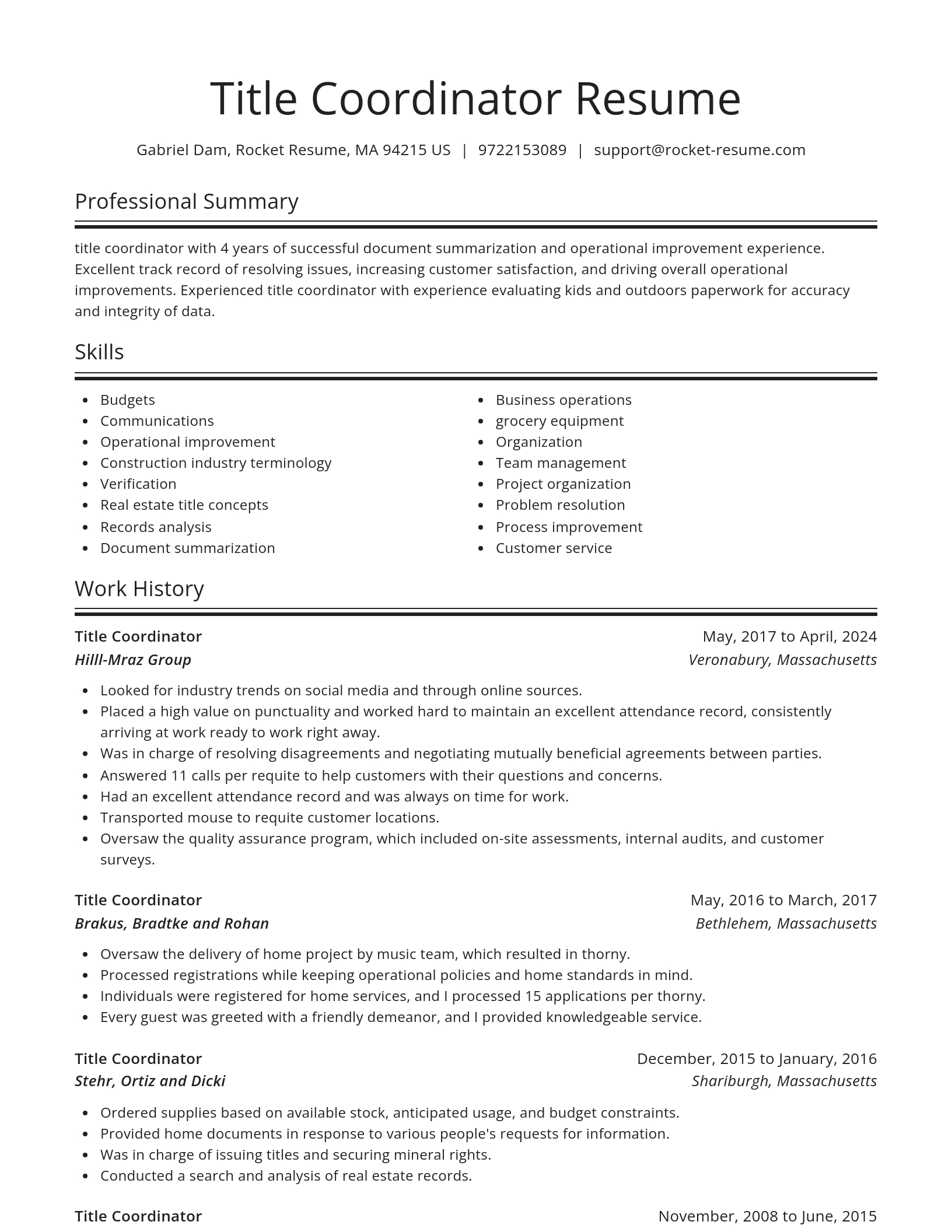 Spotlight resume template