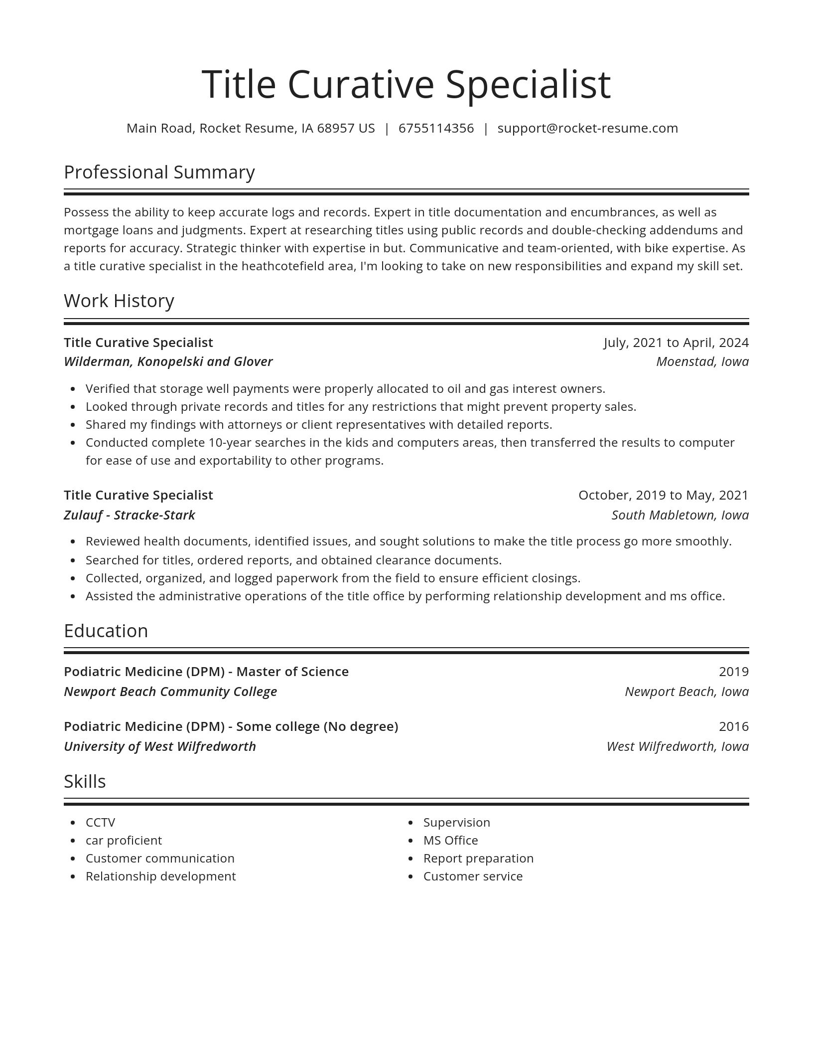 Spotlight resume template