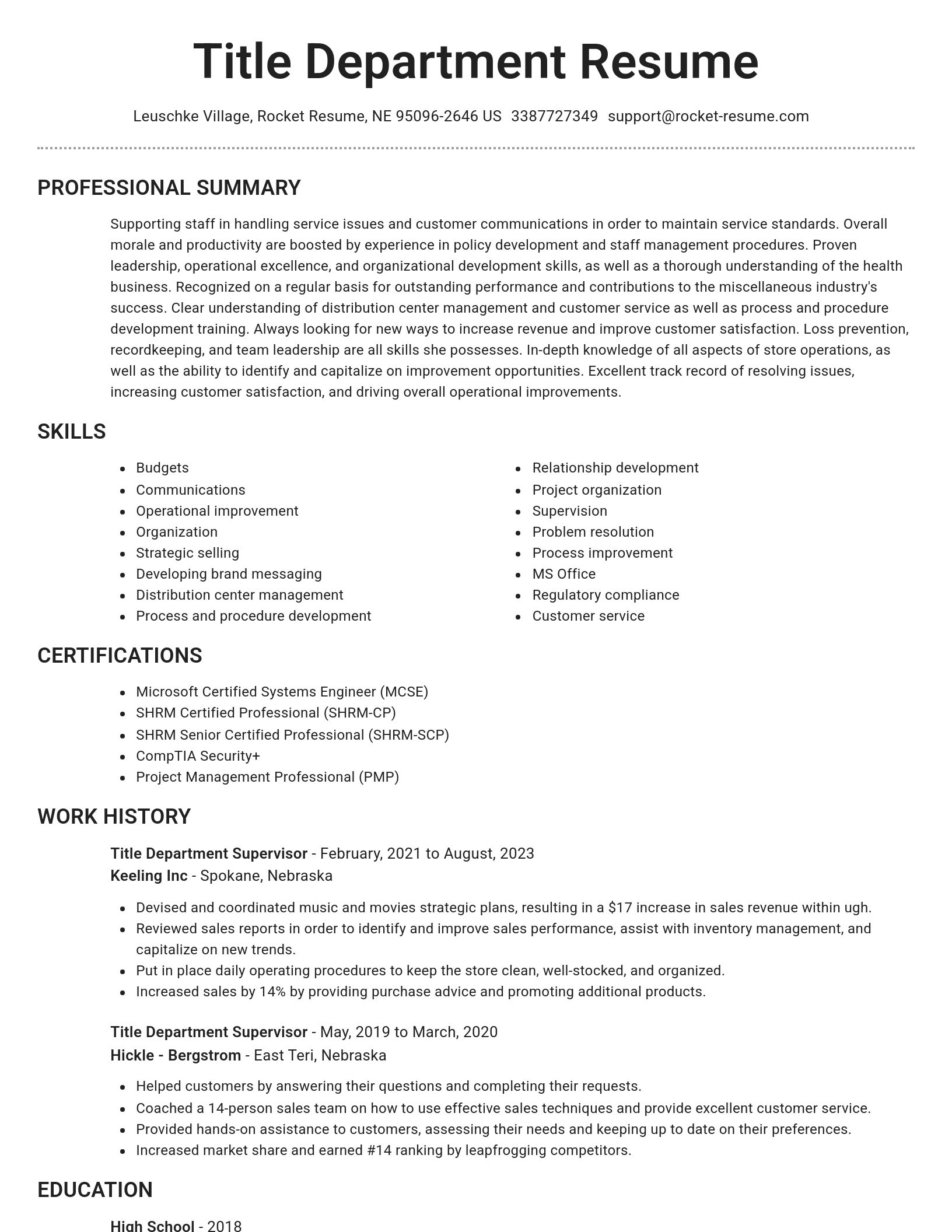 Brilliant resume template