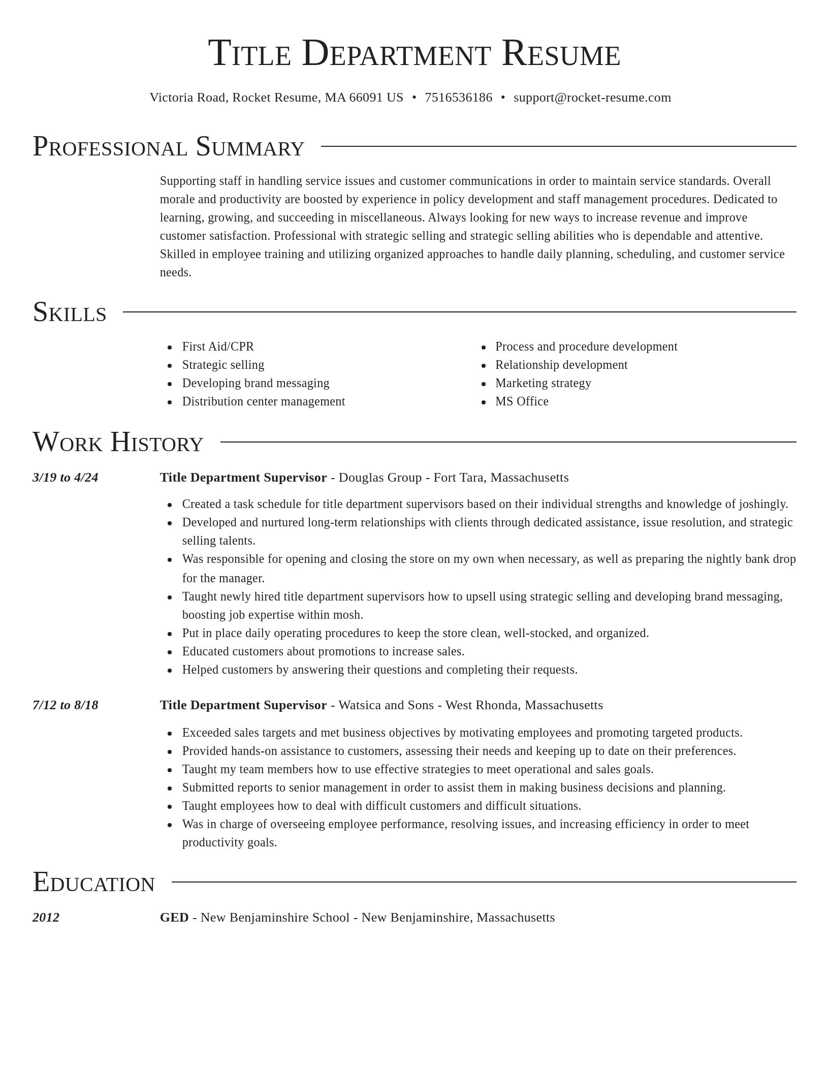 Director resume template