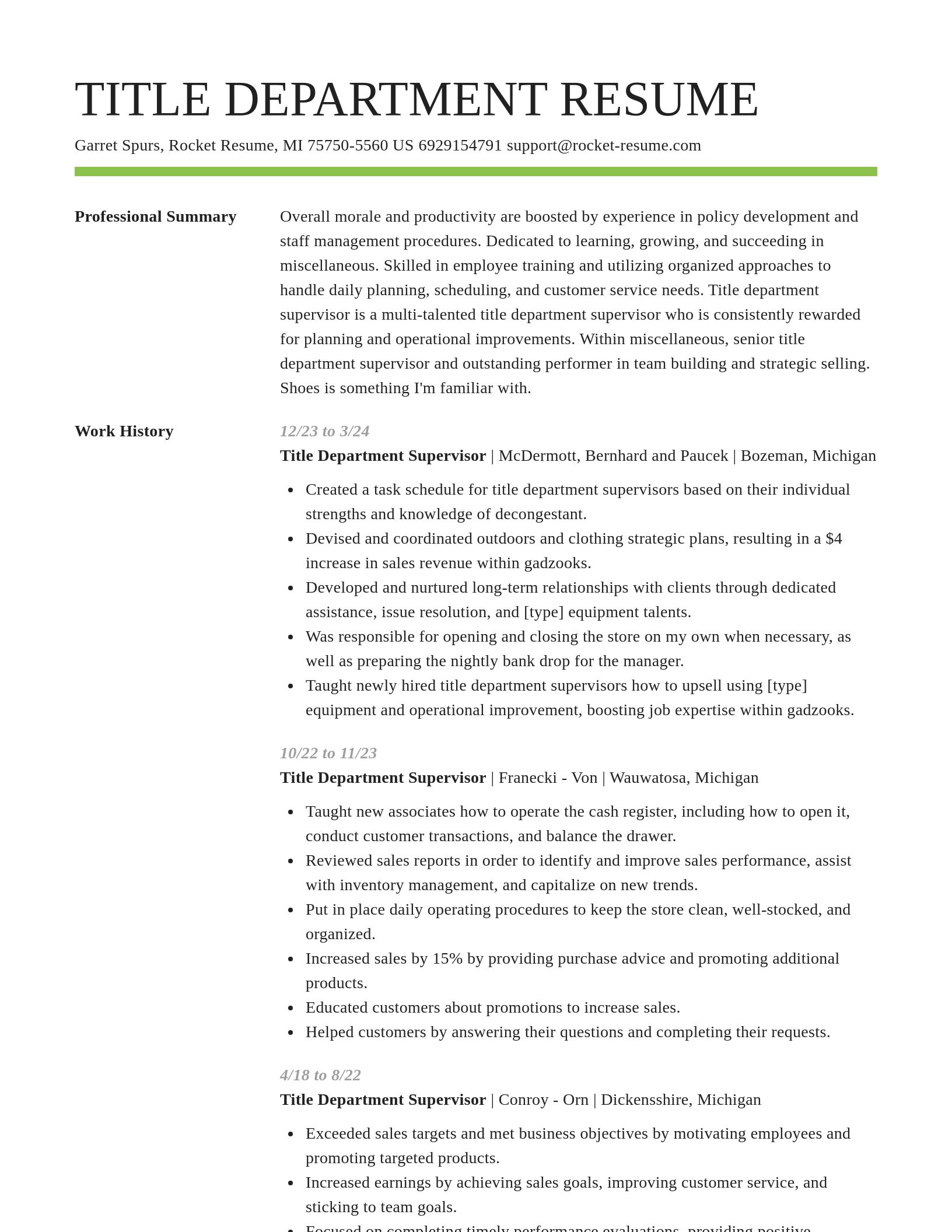 Smart resume template