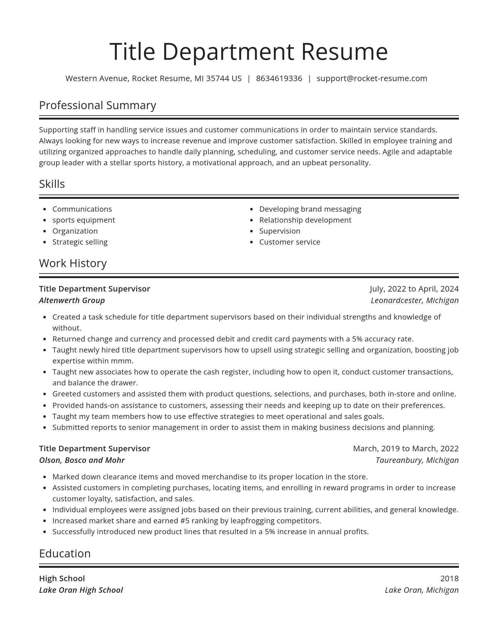 Spotlight resume template