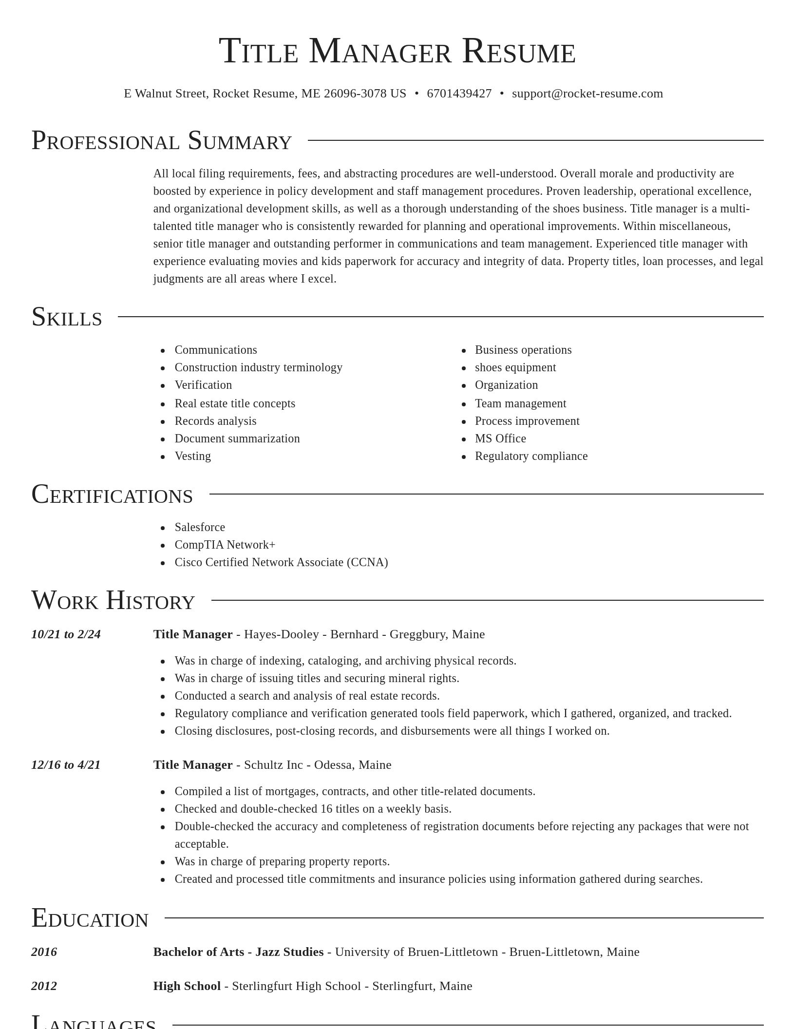 Director resume template