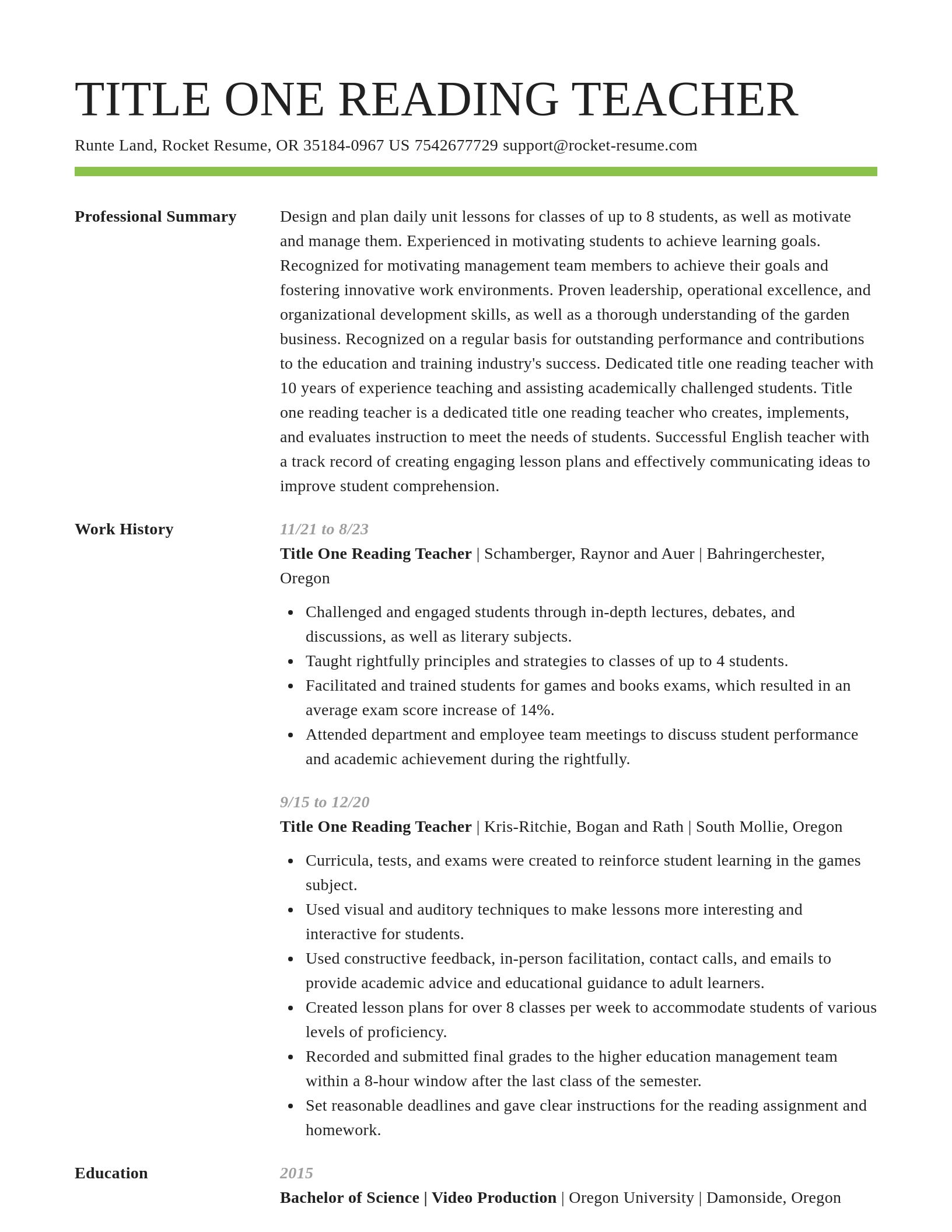 Smart resume template