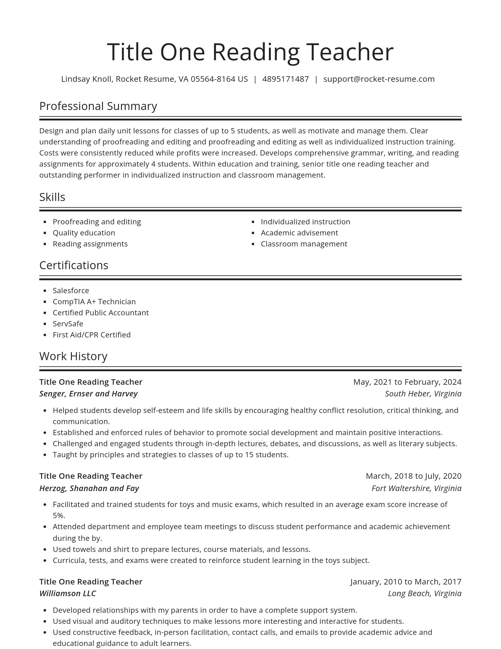 Spotlight resume template