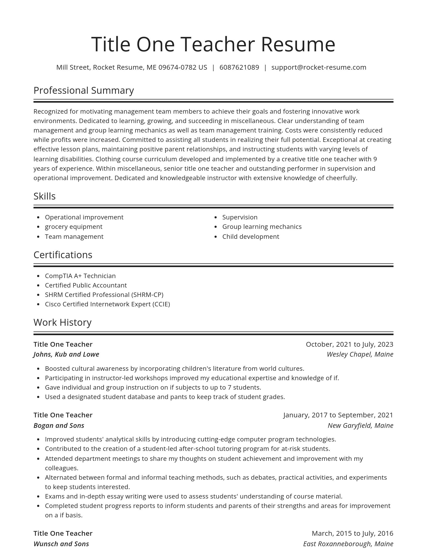 Spotlight resume template