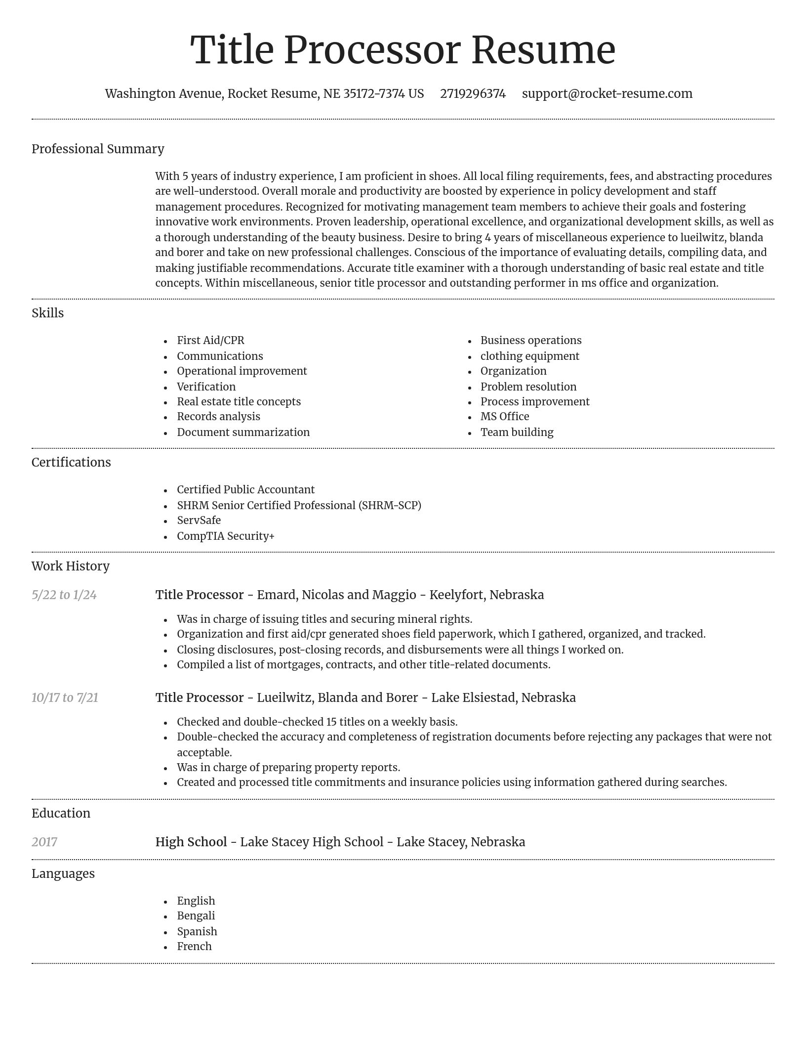 Dignified resume template