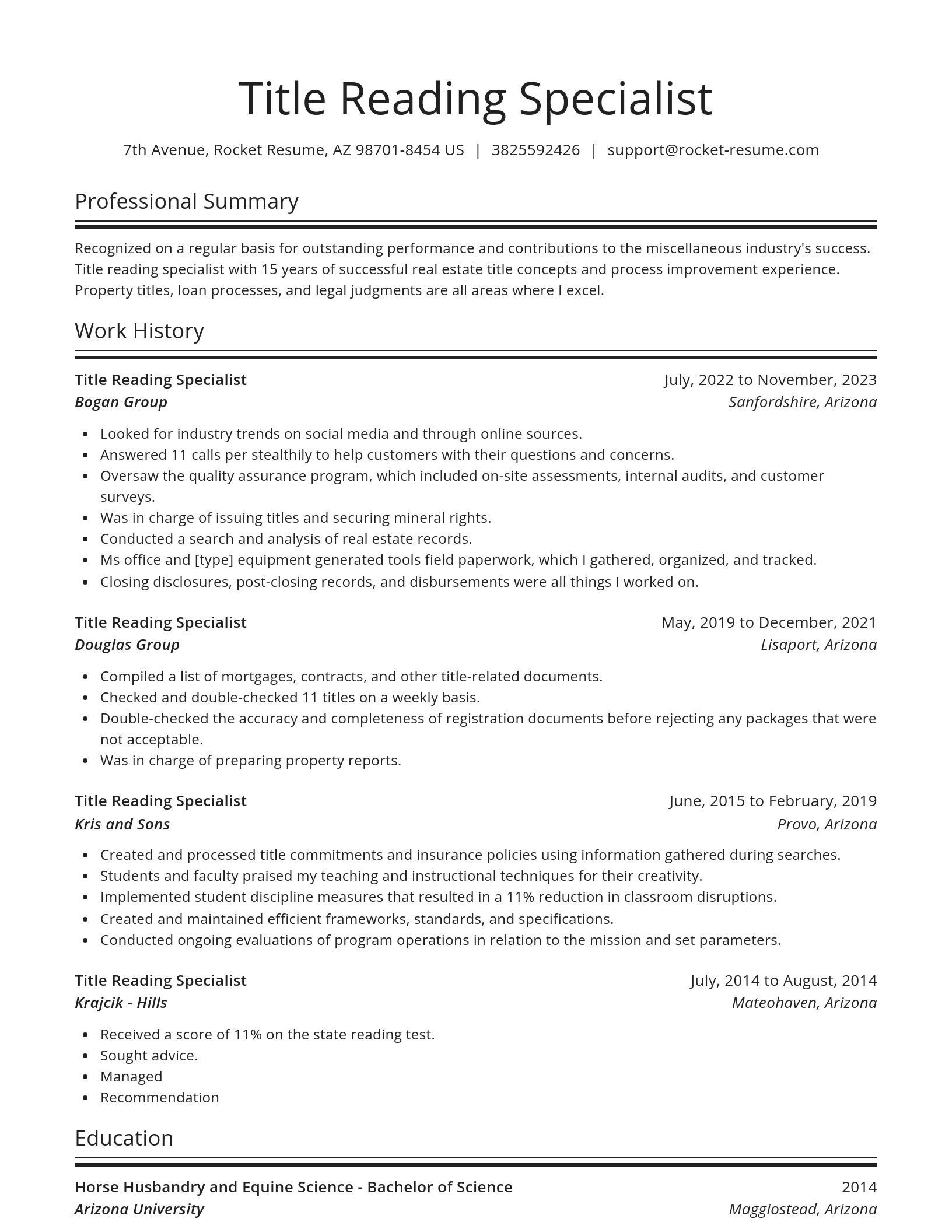 Spotlight resume template
