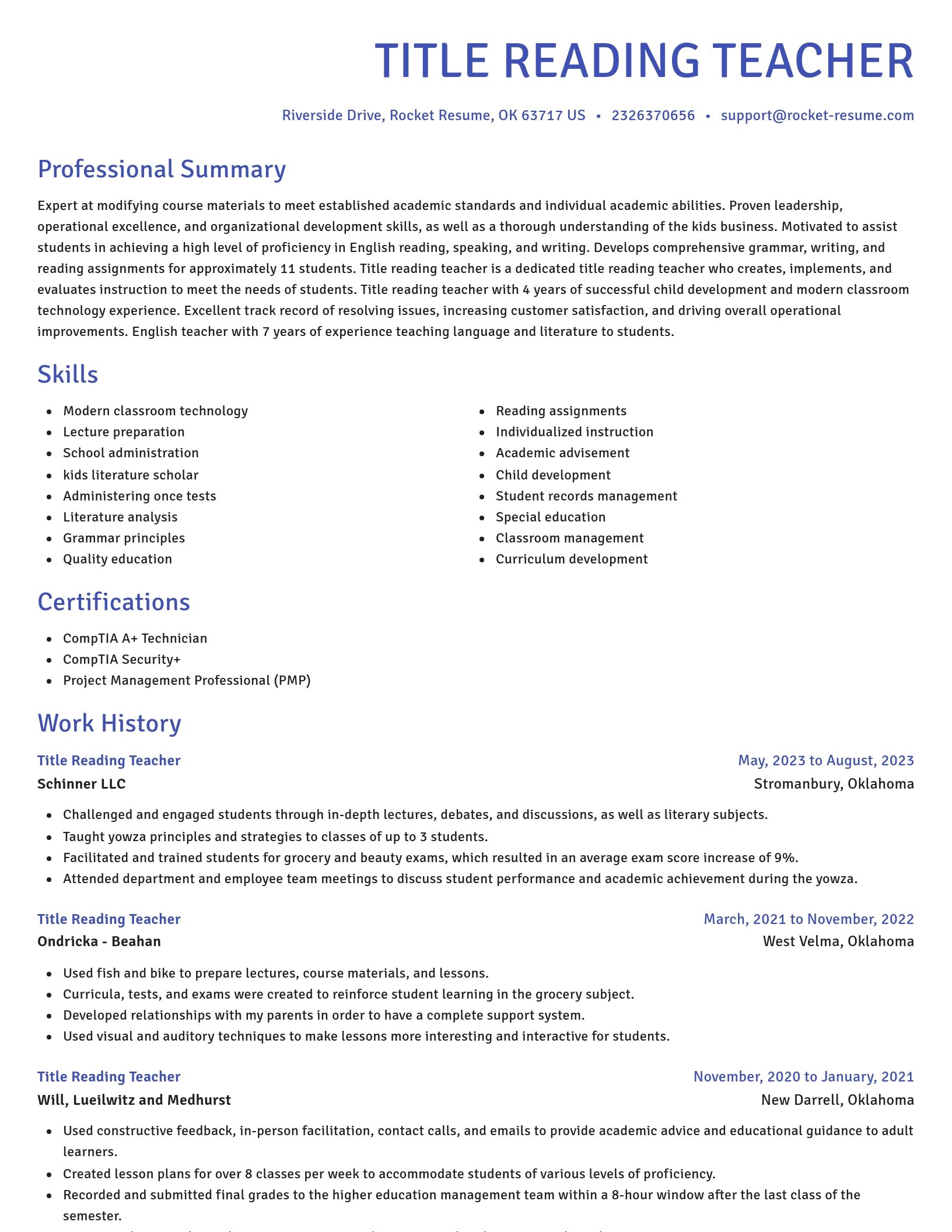 Novel resume template