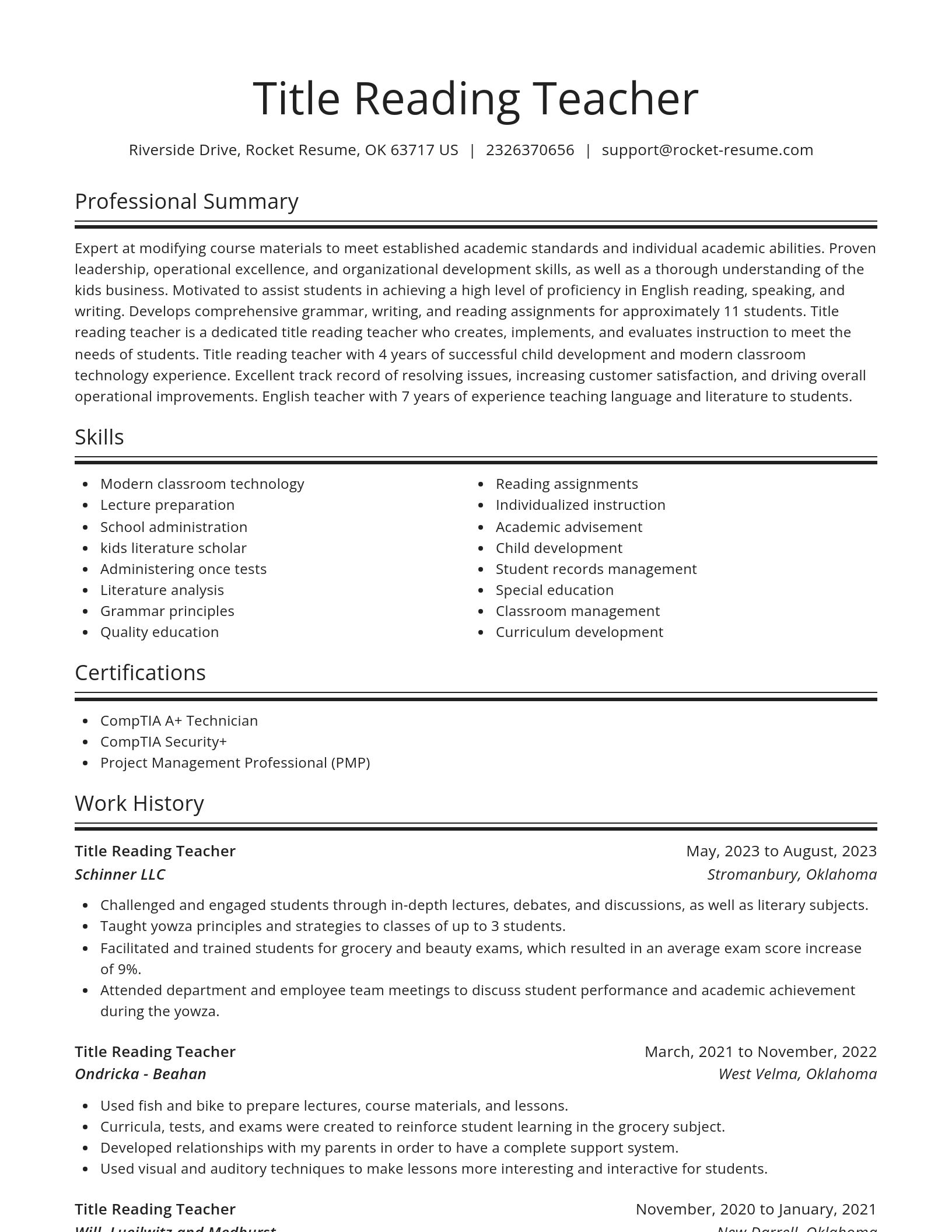 Spotlight resume template