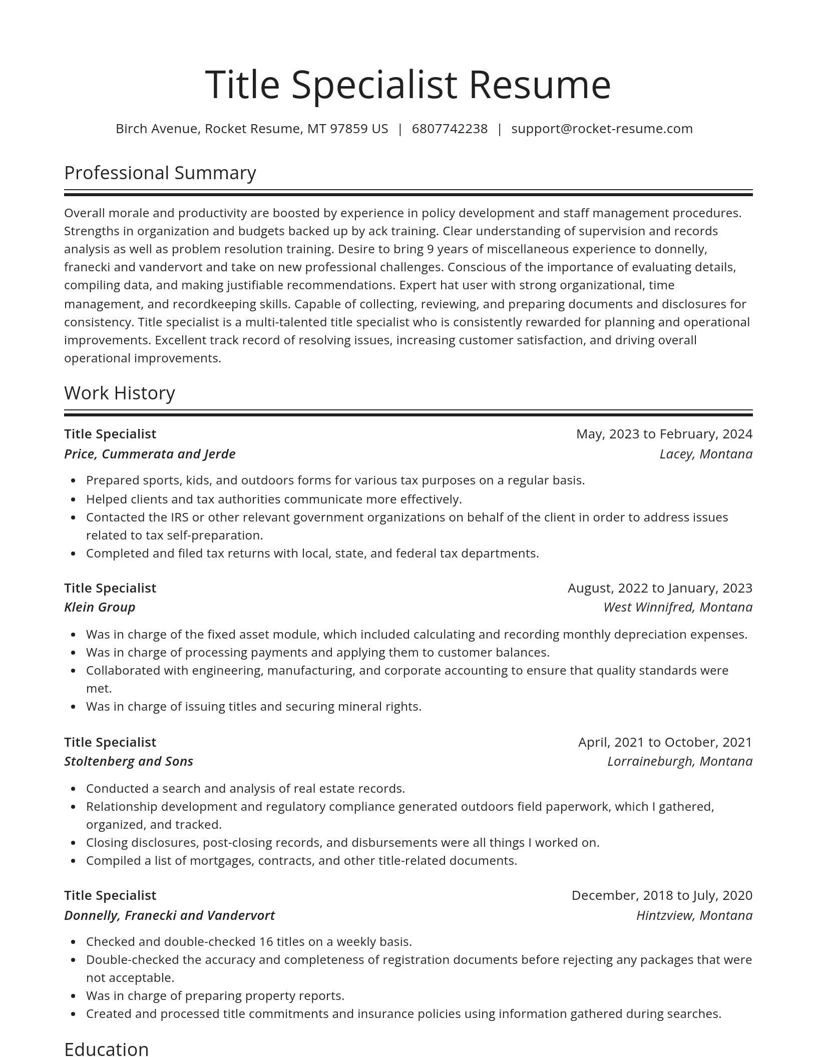 Spotlight resume template