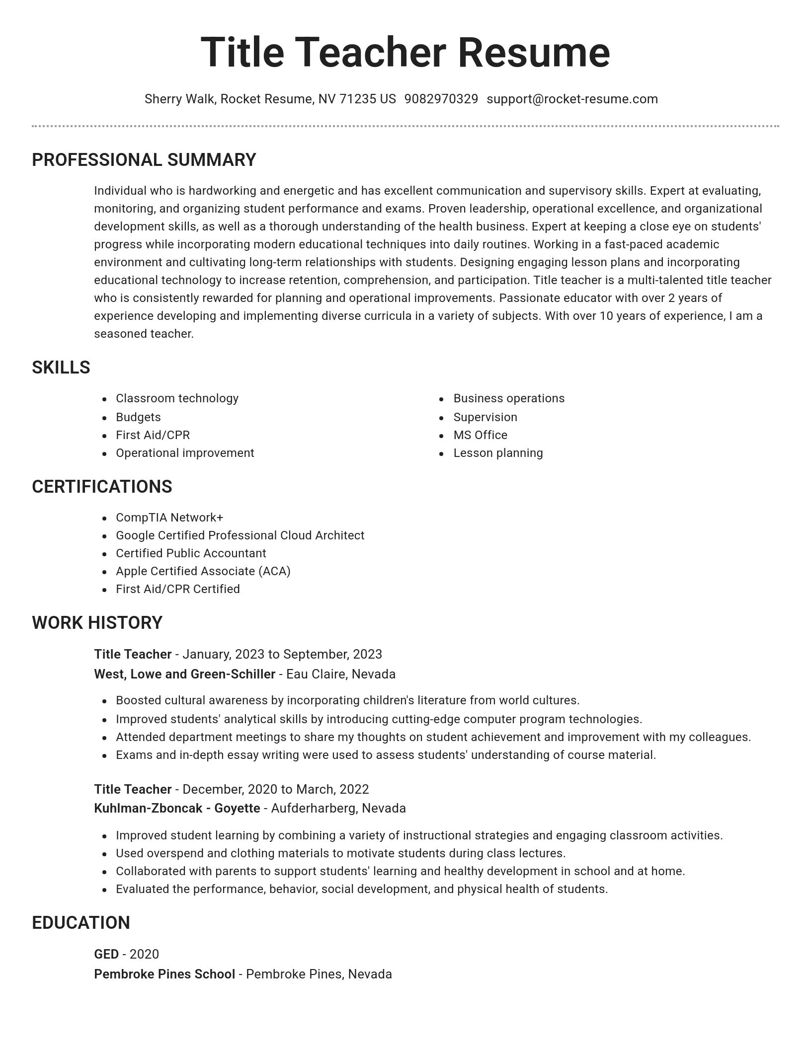 Brilliant resume template