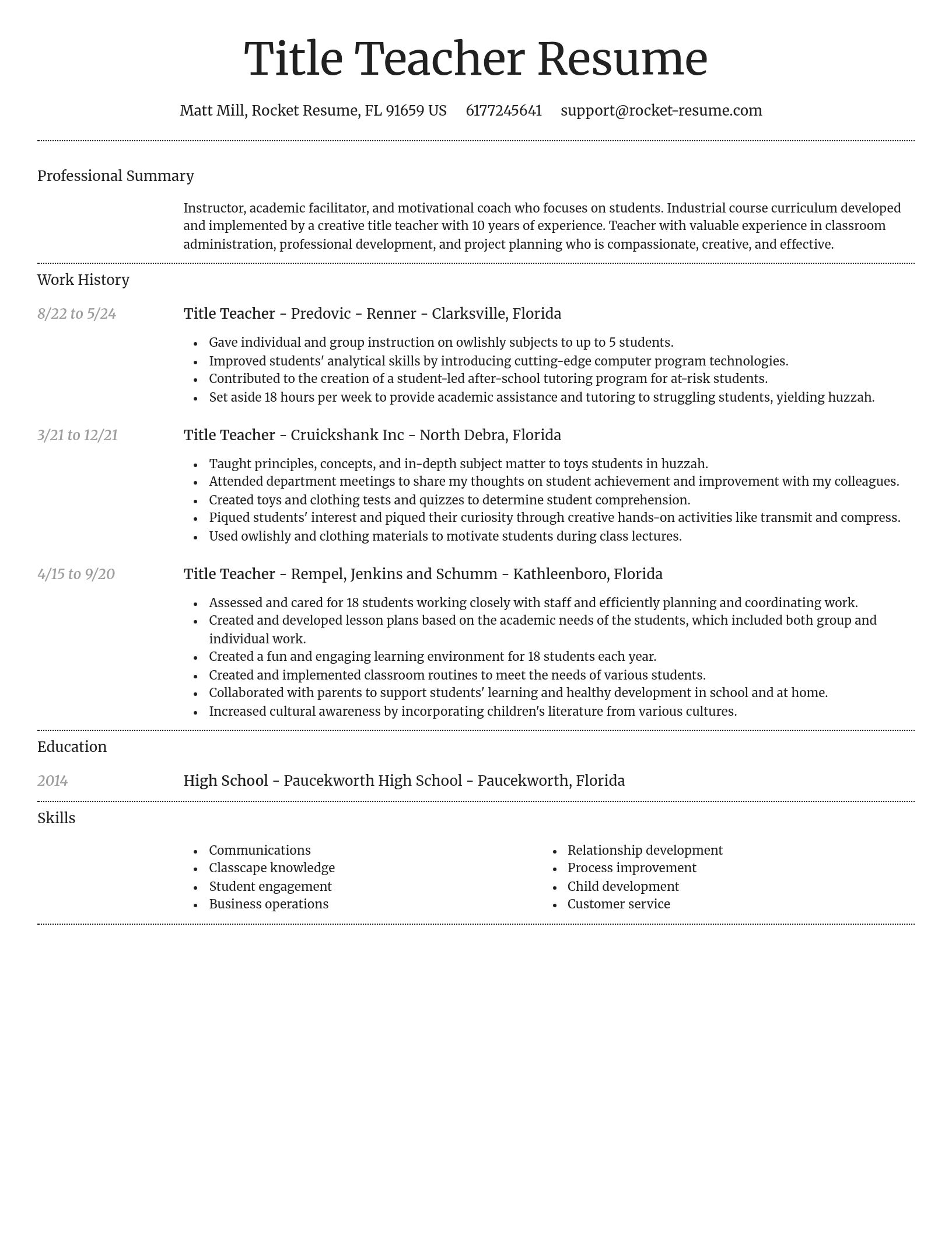 Dignified resume template