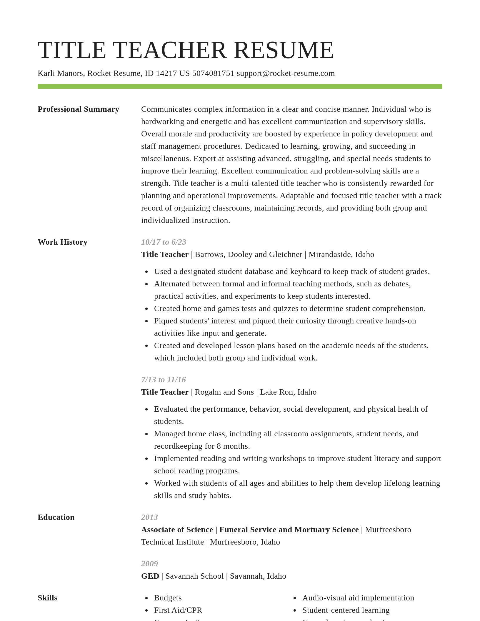 Smart resume template