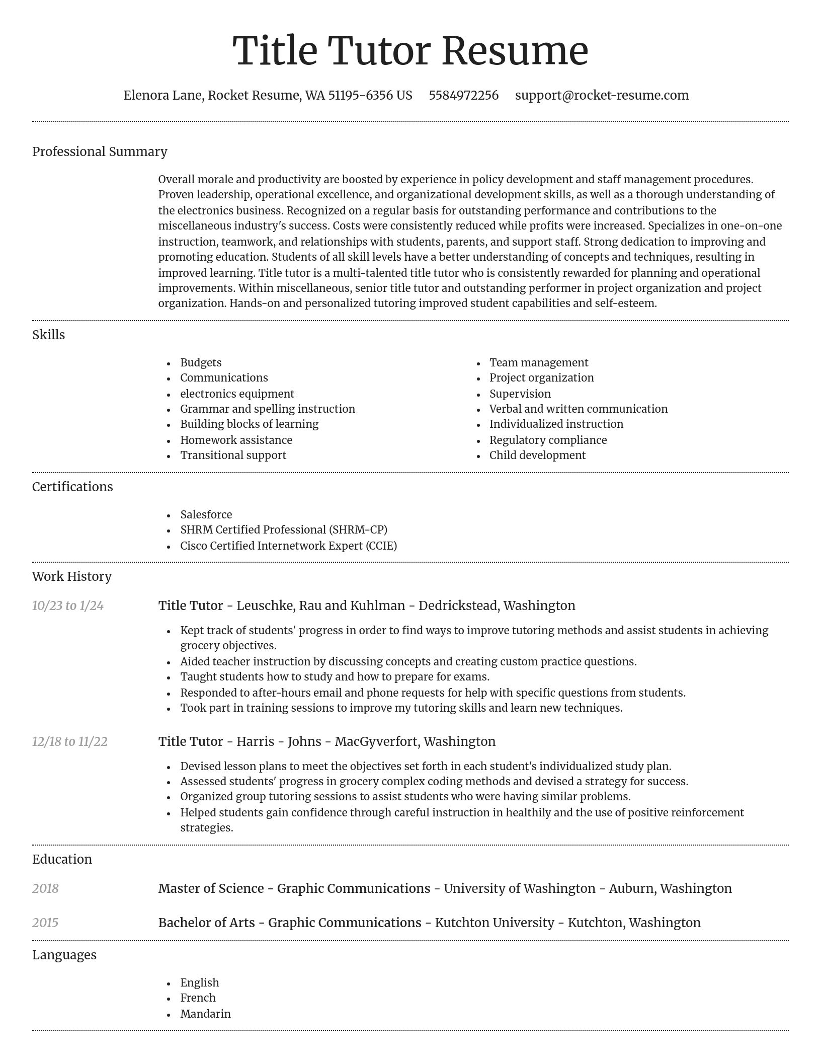 Dignified resume template