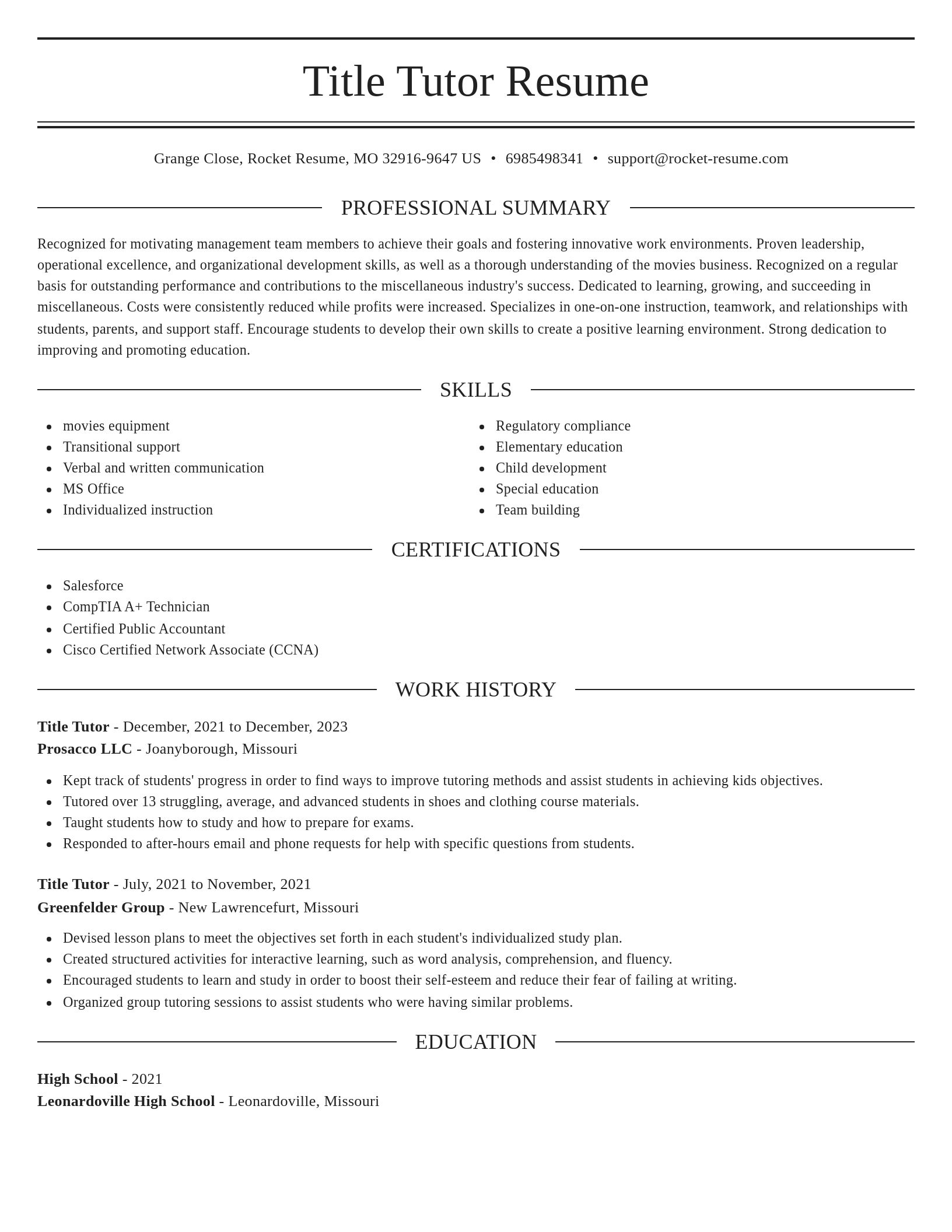 Elegant resume template