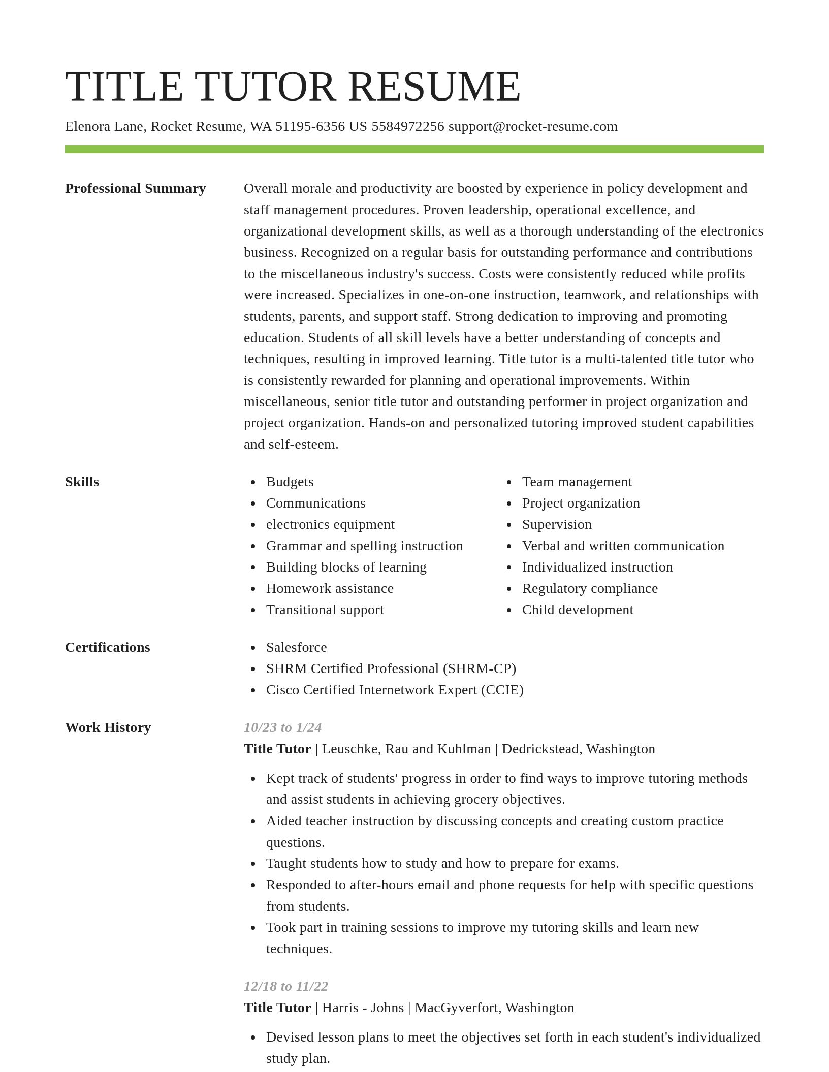 Smart resume template