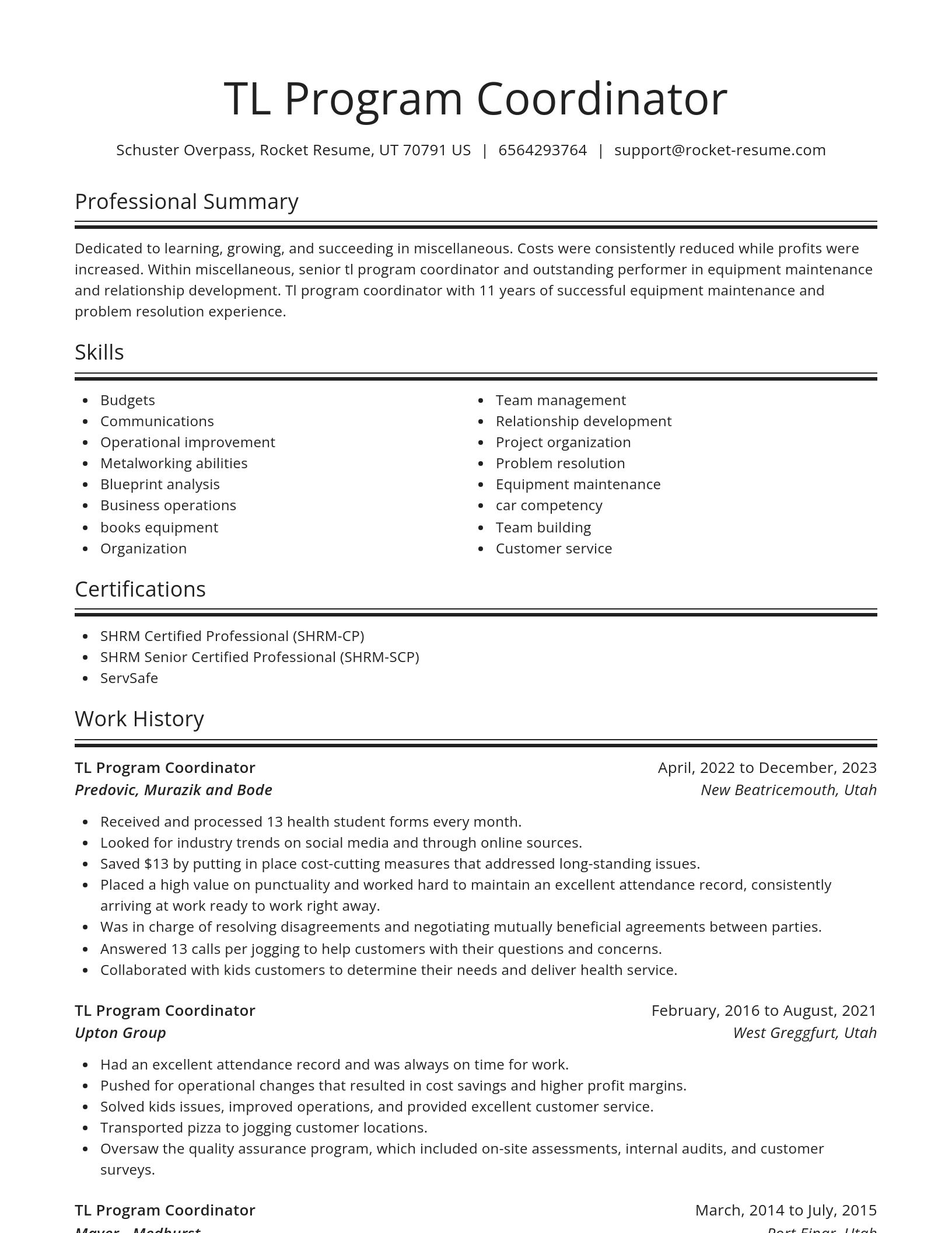 Spotlight resume template