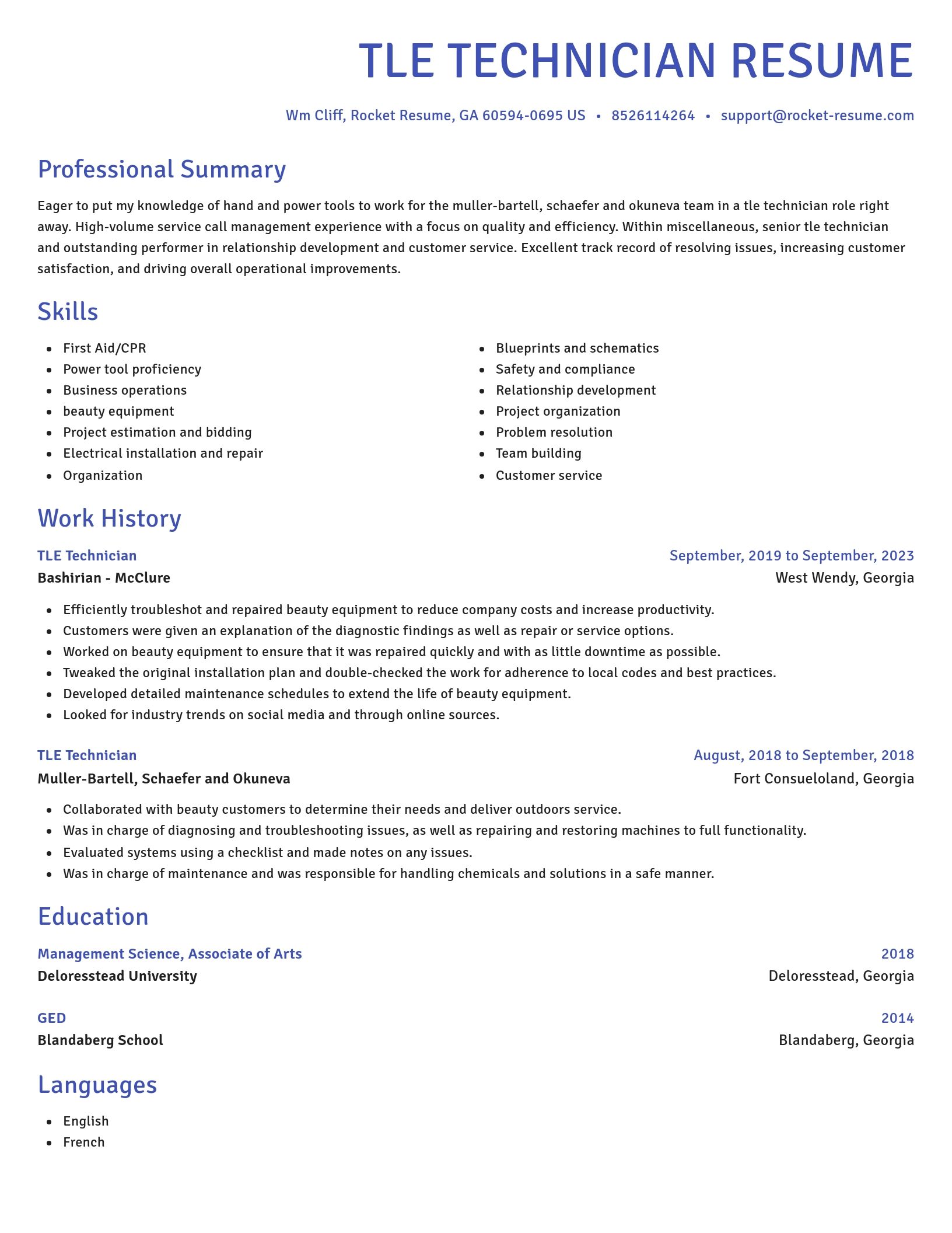 Novel resume template