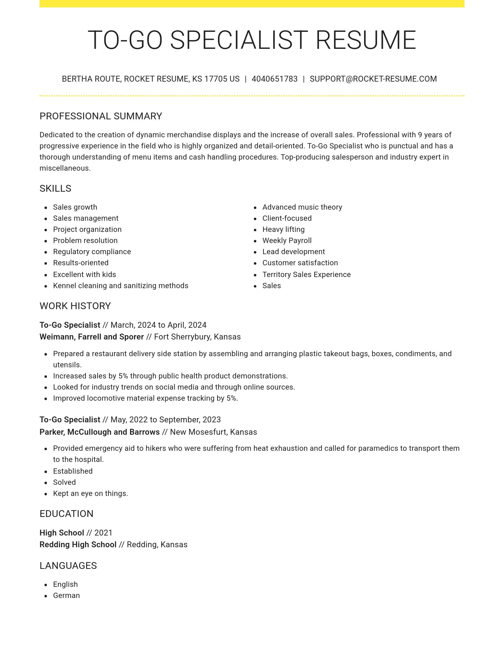 Grand resume template