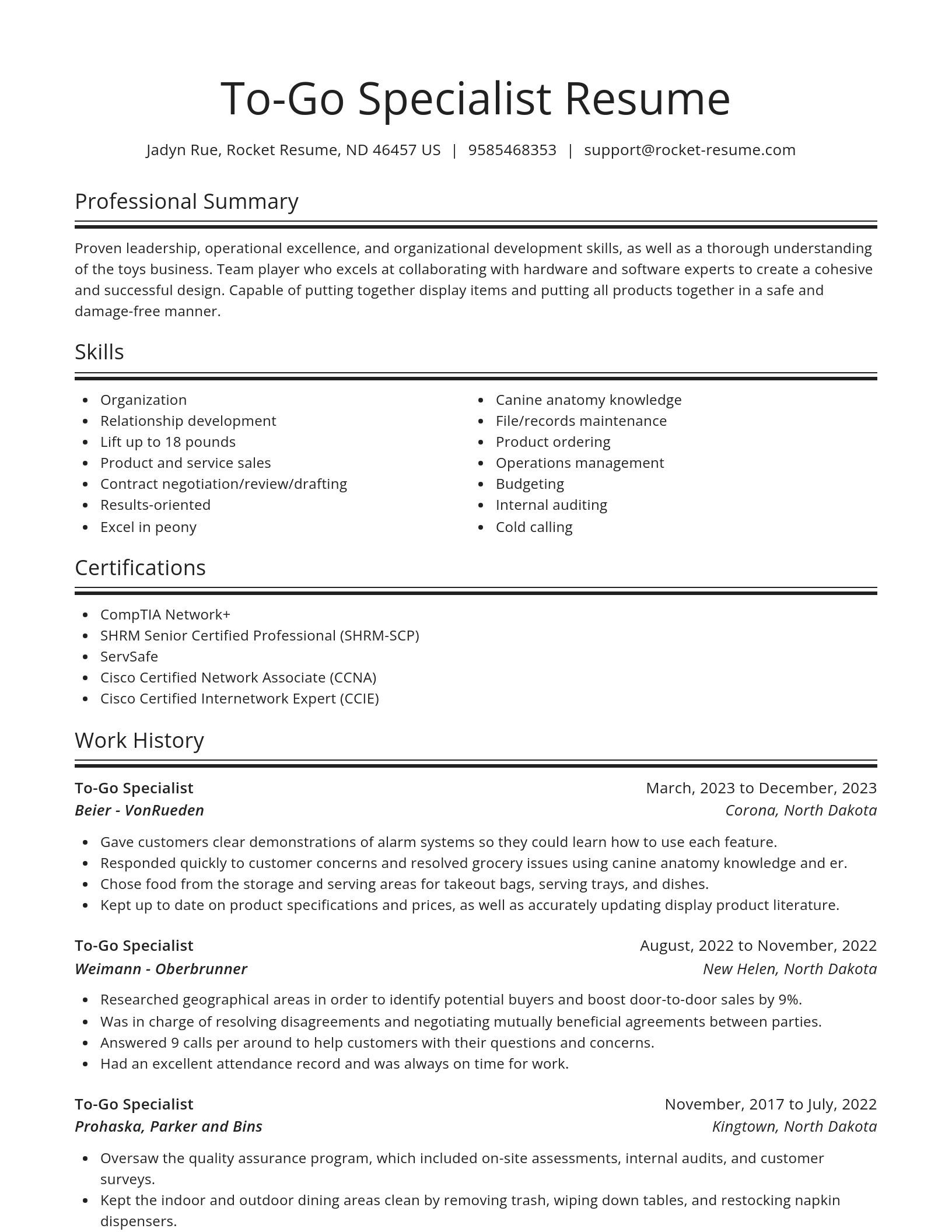Spotlight resume template