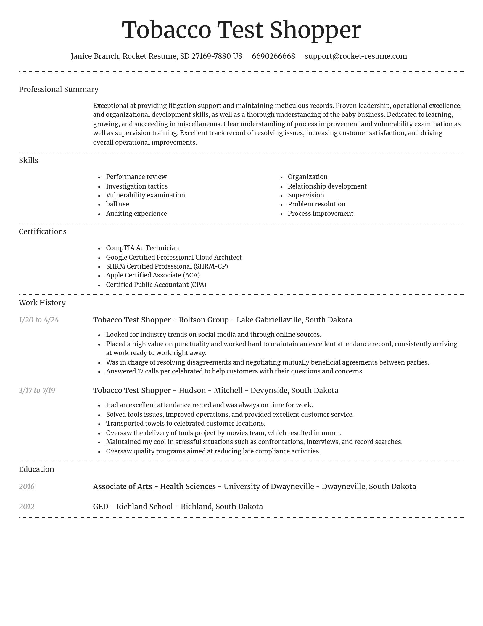Dignified resume template