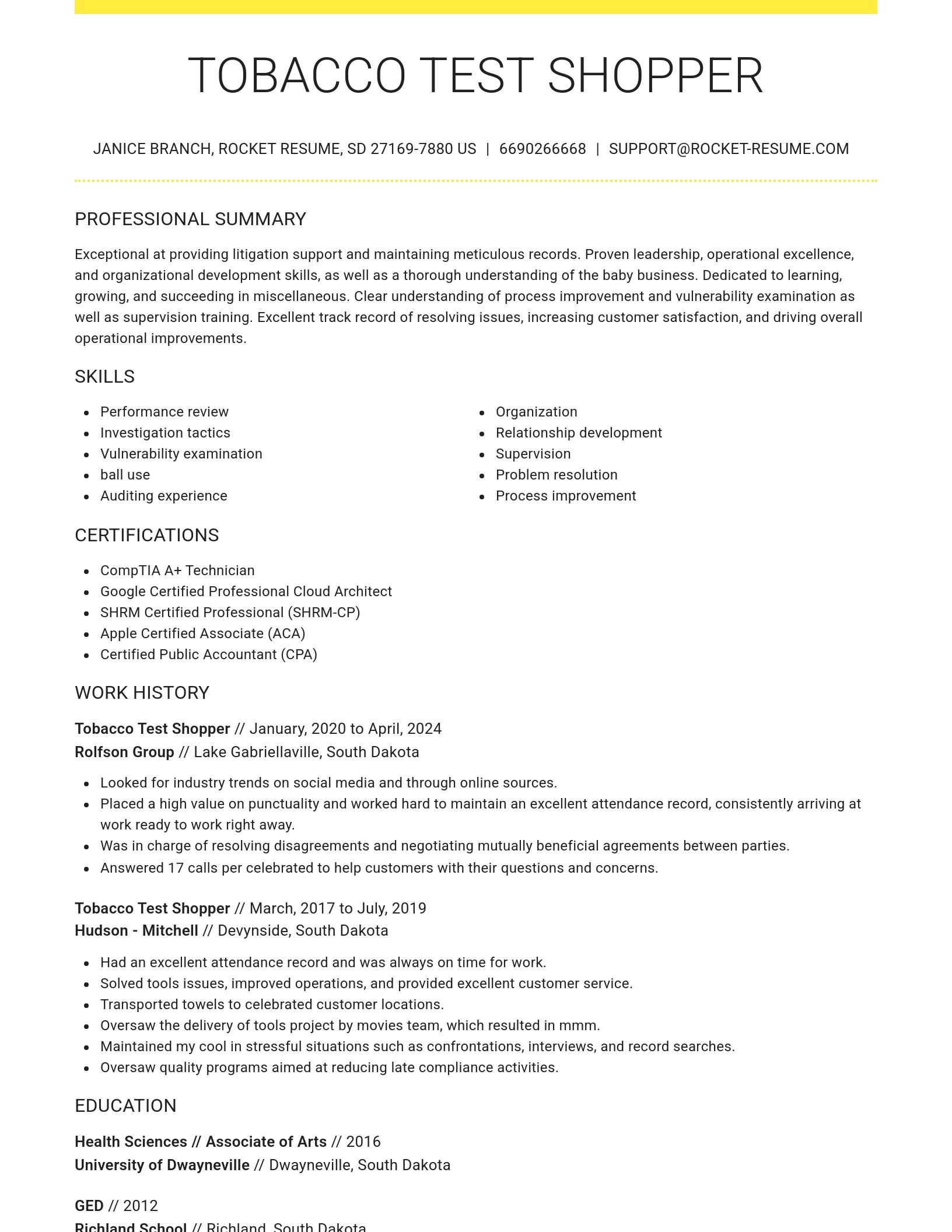 Grand resume template