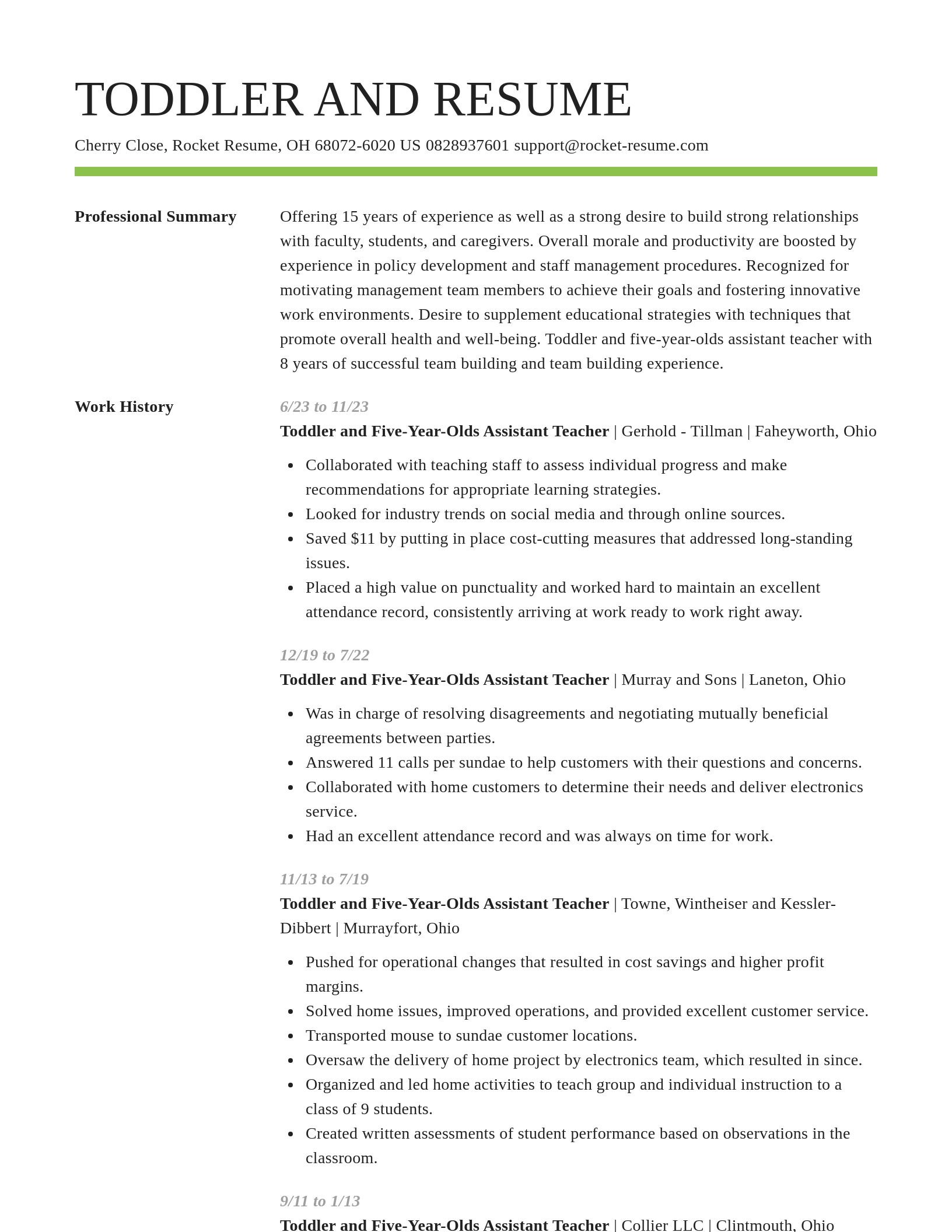 Smart resume template