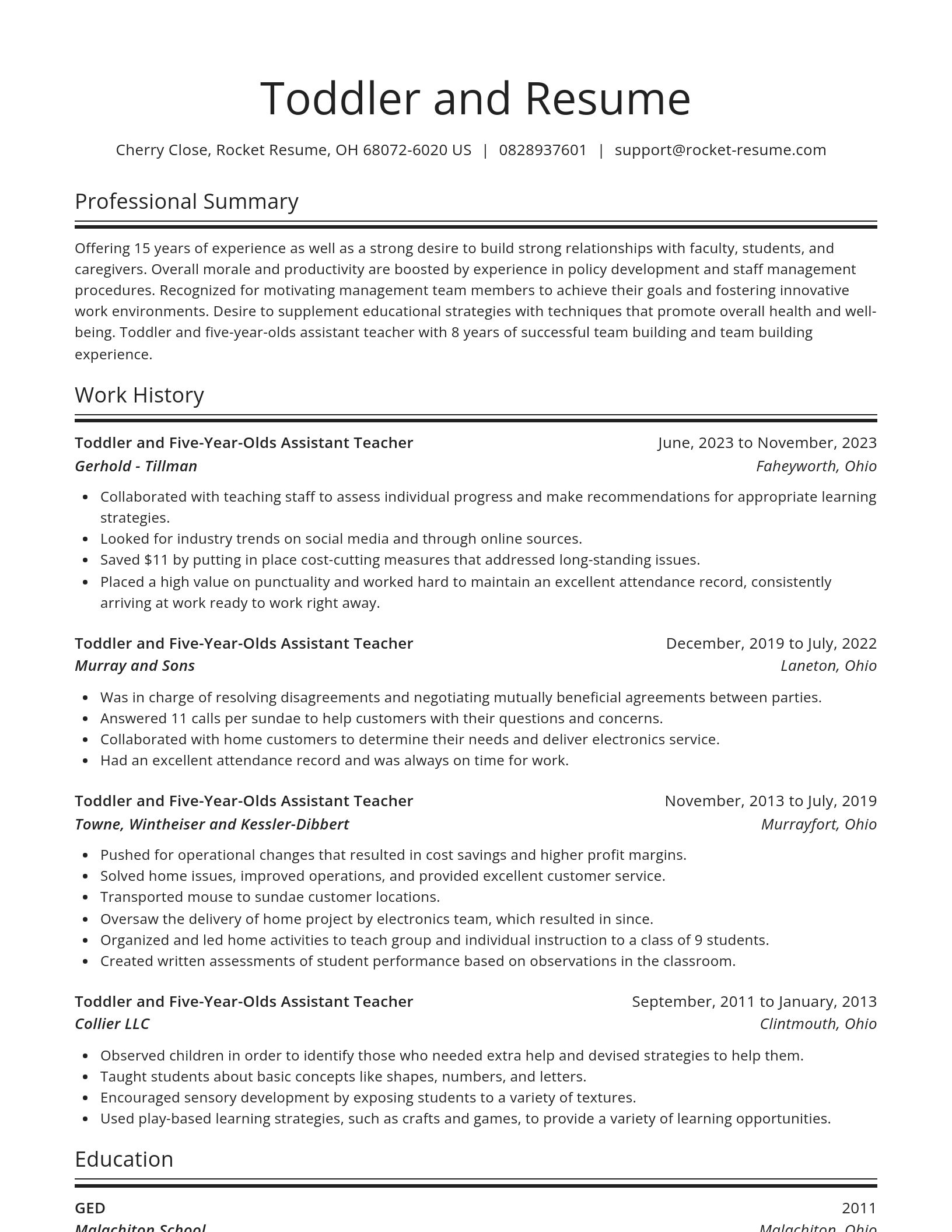 Spotlight resume template