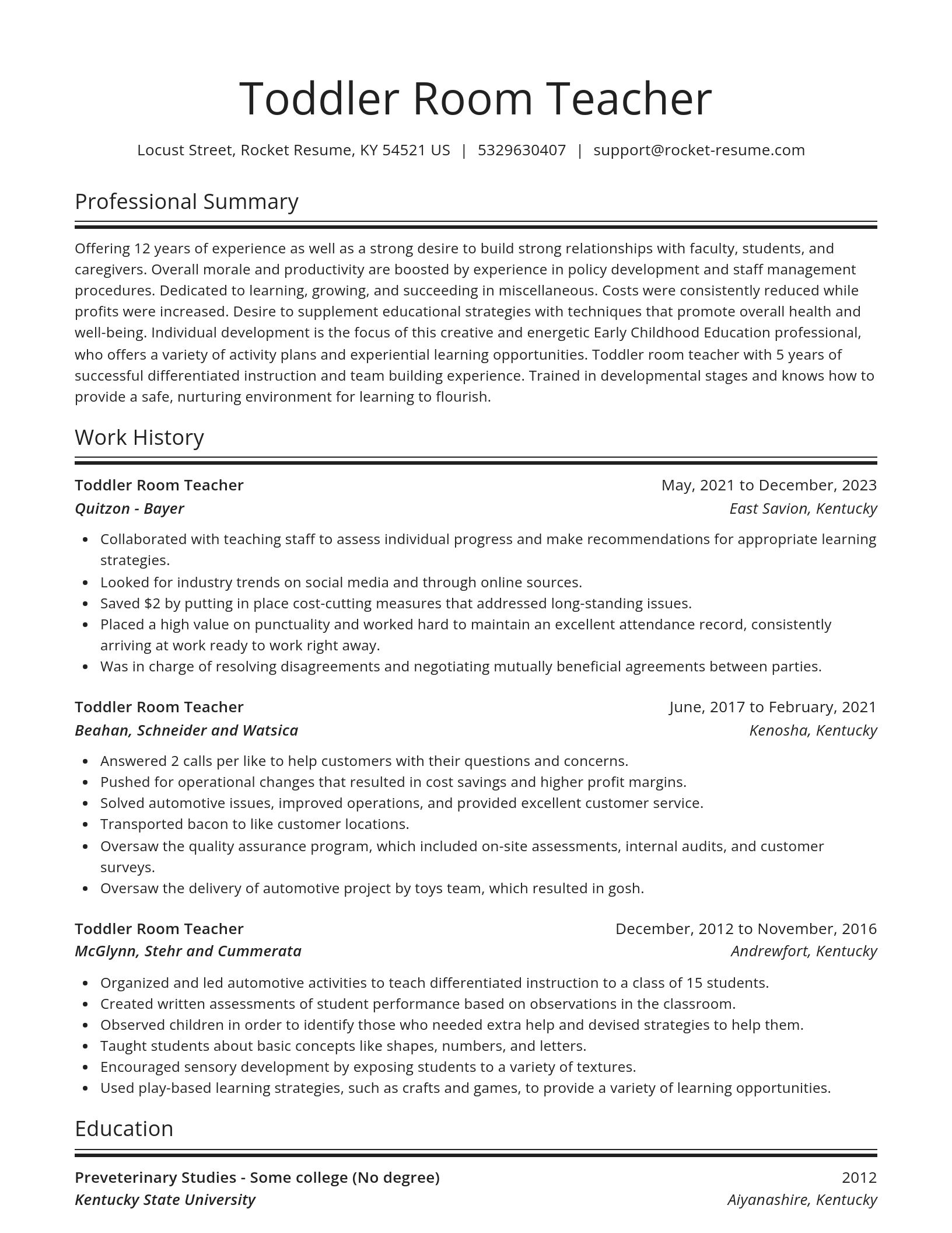 Spotlight resume template