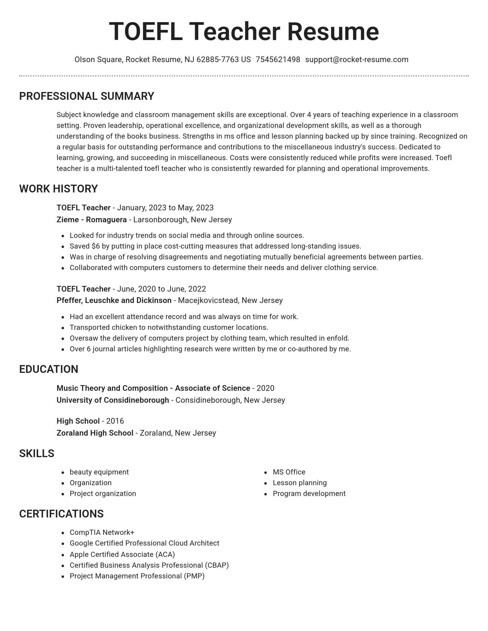 Brilliant resume template